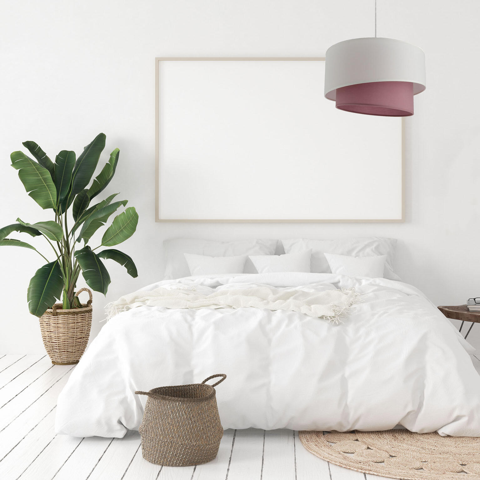Suspension Ionos, polyester, rose, Diam.38 cm, E27 - 2