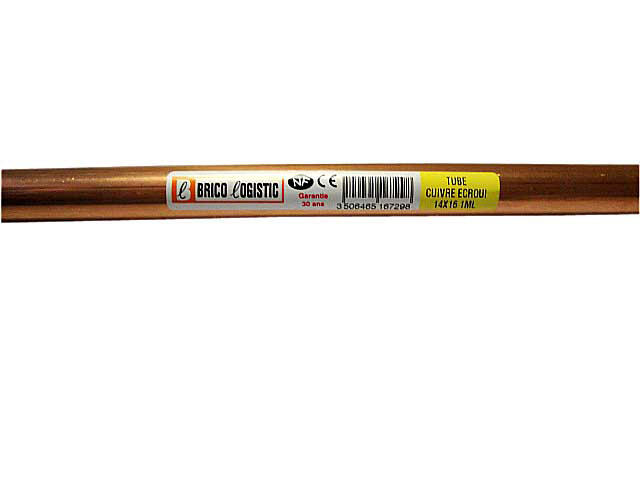 Tube de cuivre écroui, ⌀16mm, en barre de 1m