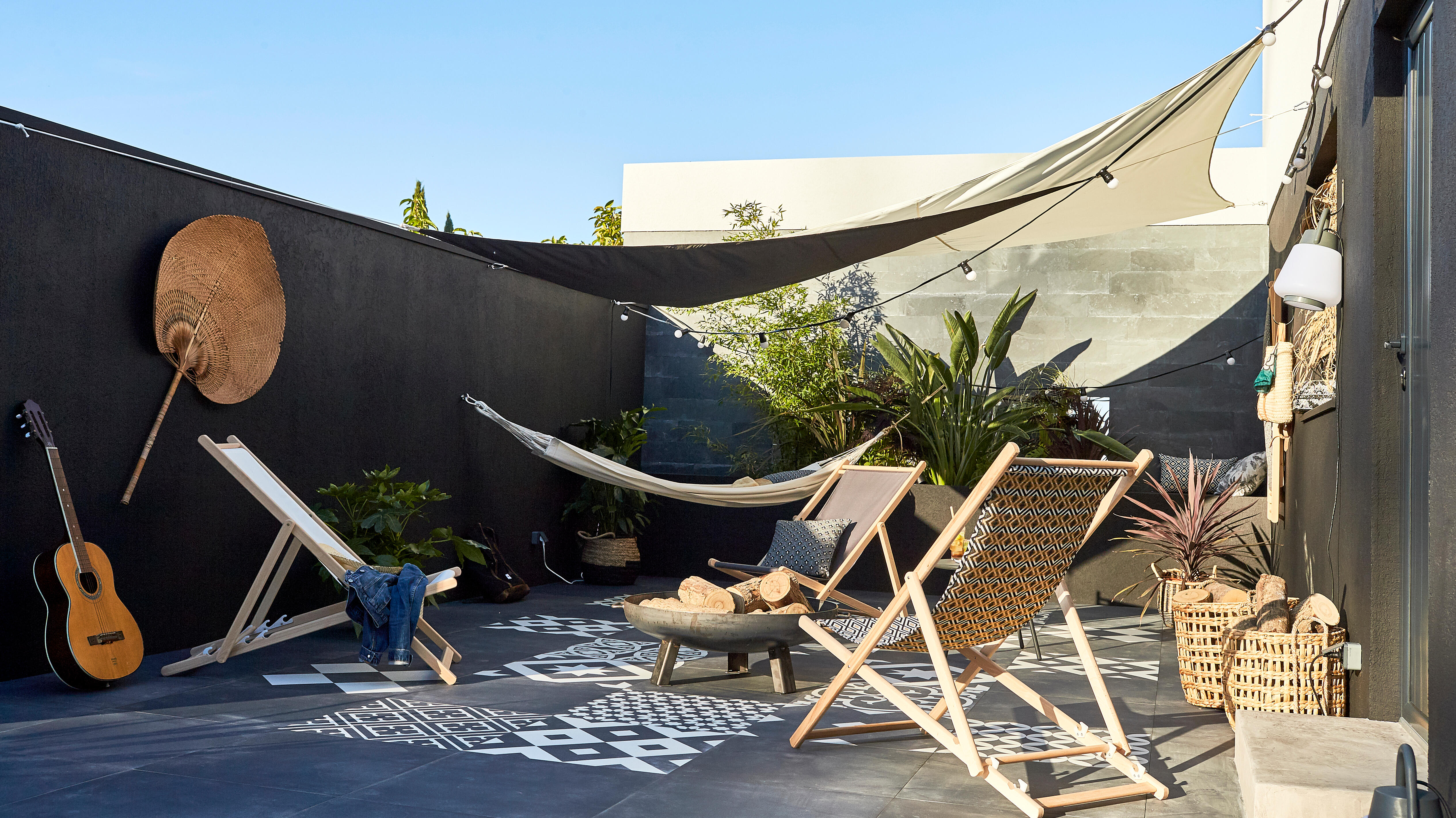 Voile d'ombrage triangulaire gris anthracite L.300 x l.300 cm - 4