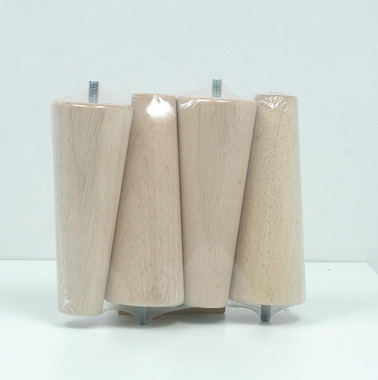 4 pieds de meuble conique Cime hêtre brut diamètre 5.8 cm x hauteur 15 cm - 4