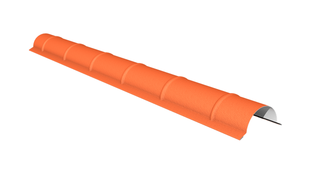 Faîtière demi-ronde pour plaque pan tuile mat 8004, L.2.1 m