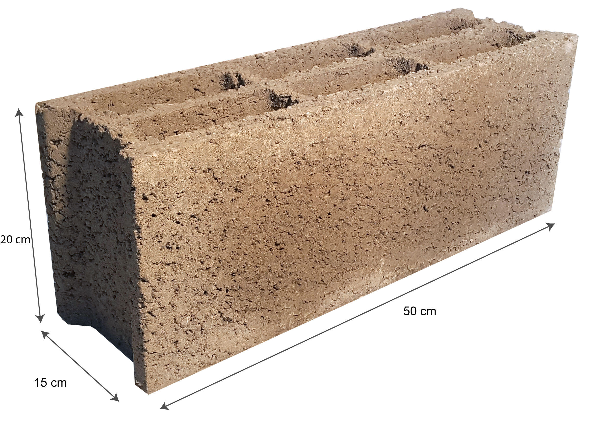 Parpaing creux béton, L.50 x l.15 x H.20 cm - 2