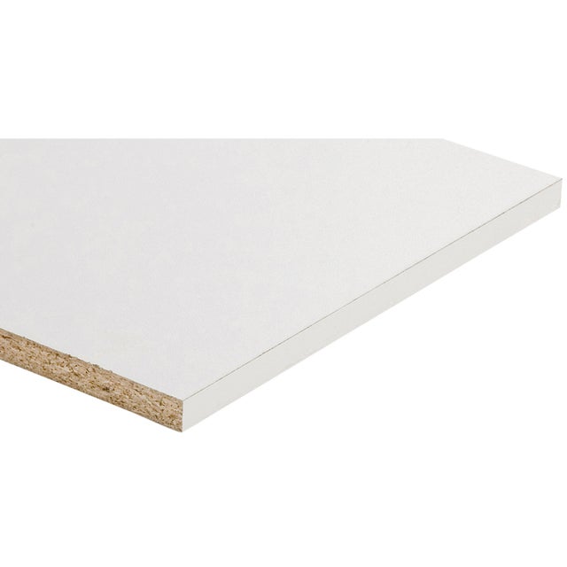 Tablette mélaminé blanc, L.200 x l.30 cm x Ep.16 mm