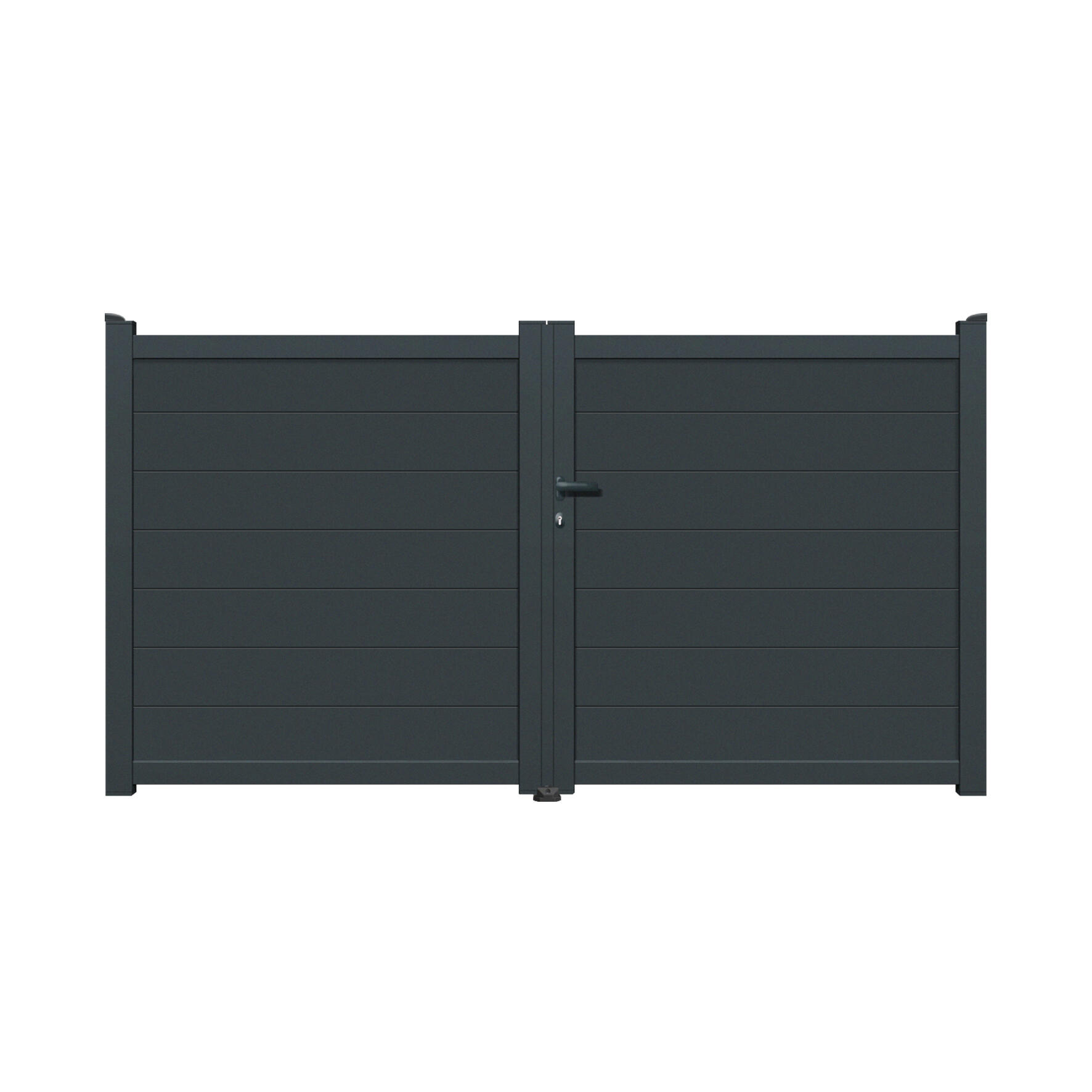 Portail battant aluminium Prado gris, l.300 x H.158.4 cm - 2