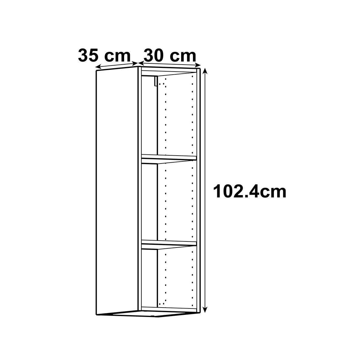 Caisson haut de cuisine DELINIA ID blanc H.102.4 x l.30 x P.35 cm - 4