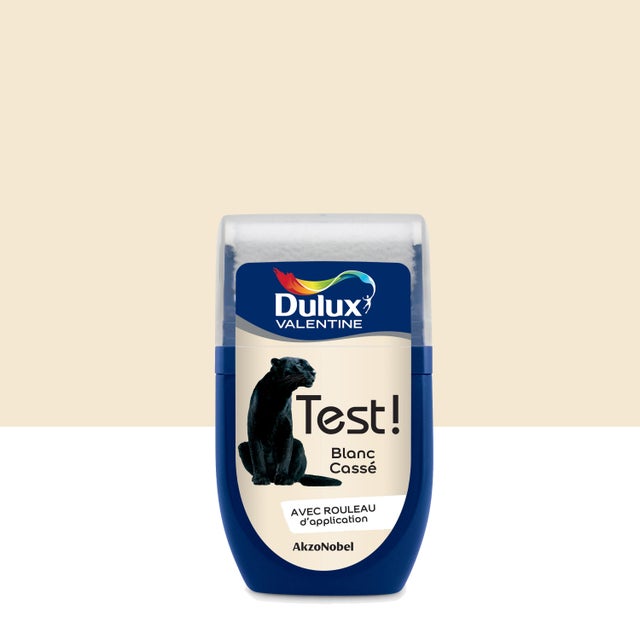 Testeur peinture mur, boiserie blanc cassé satin DULUX VALENTINE Crème de couleu