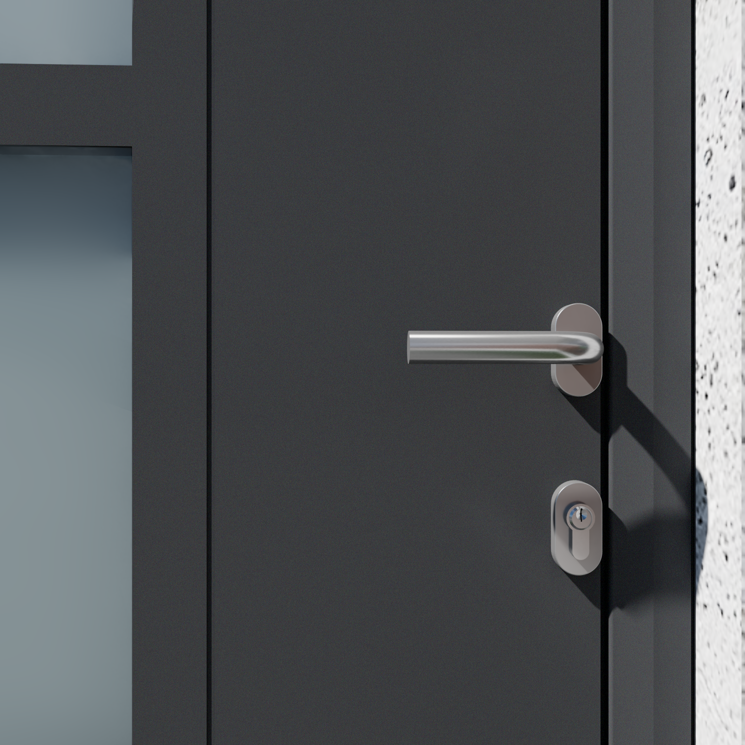 Porte d'entrée Alu Omaha 2 Essentiel H.215 x l.90 cm gris anthr., p. gauche - 7