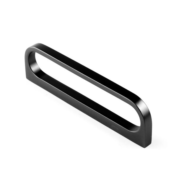 Poignée de meuble Fine, zinc noir, entraxe 92 mm
