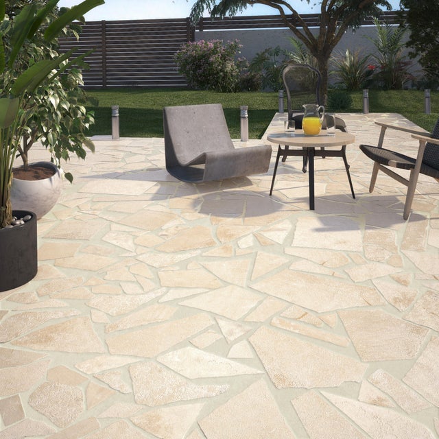 Opus en calcaire du jura, ocre jaune L.100 x l.100 cm Ep.10 mm