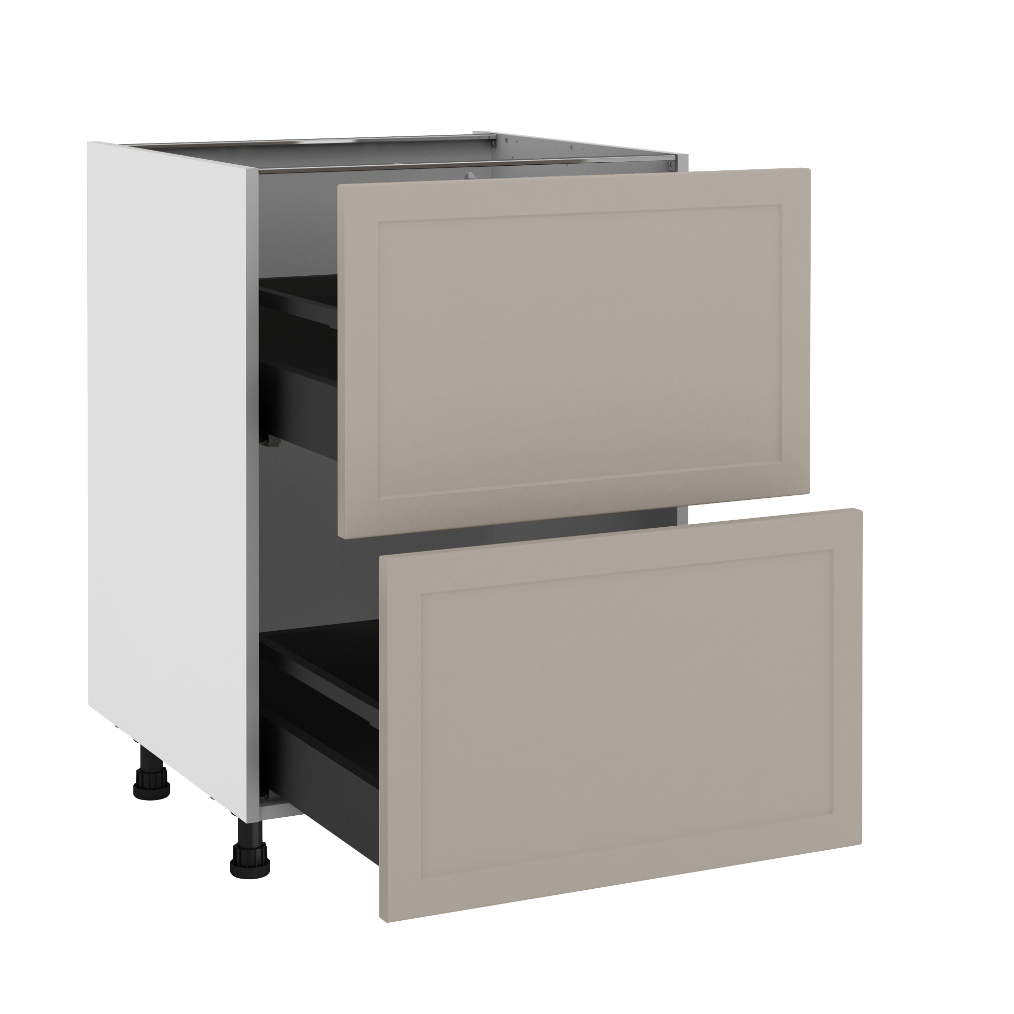 Szafka kuchenna kompletna Newport 60 cm taupe 2 szuflady Delinia iD