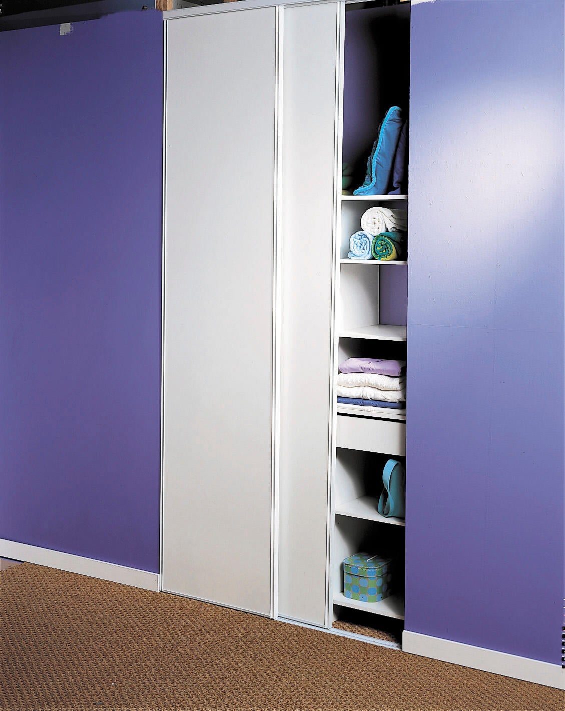 Ensemble de portes de placard coulissant 2 portes blanc l150xH250cm