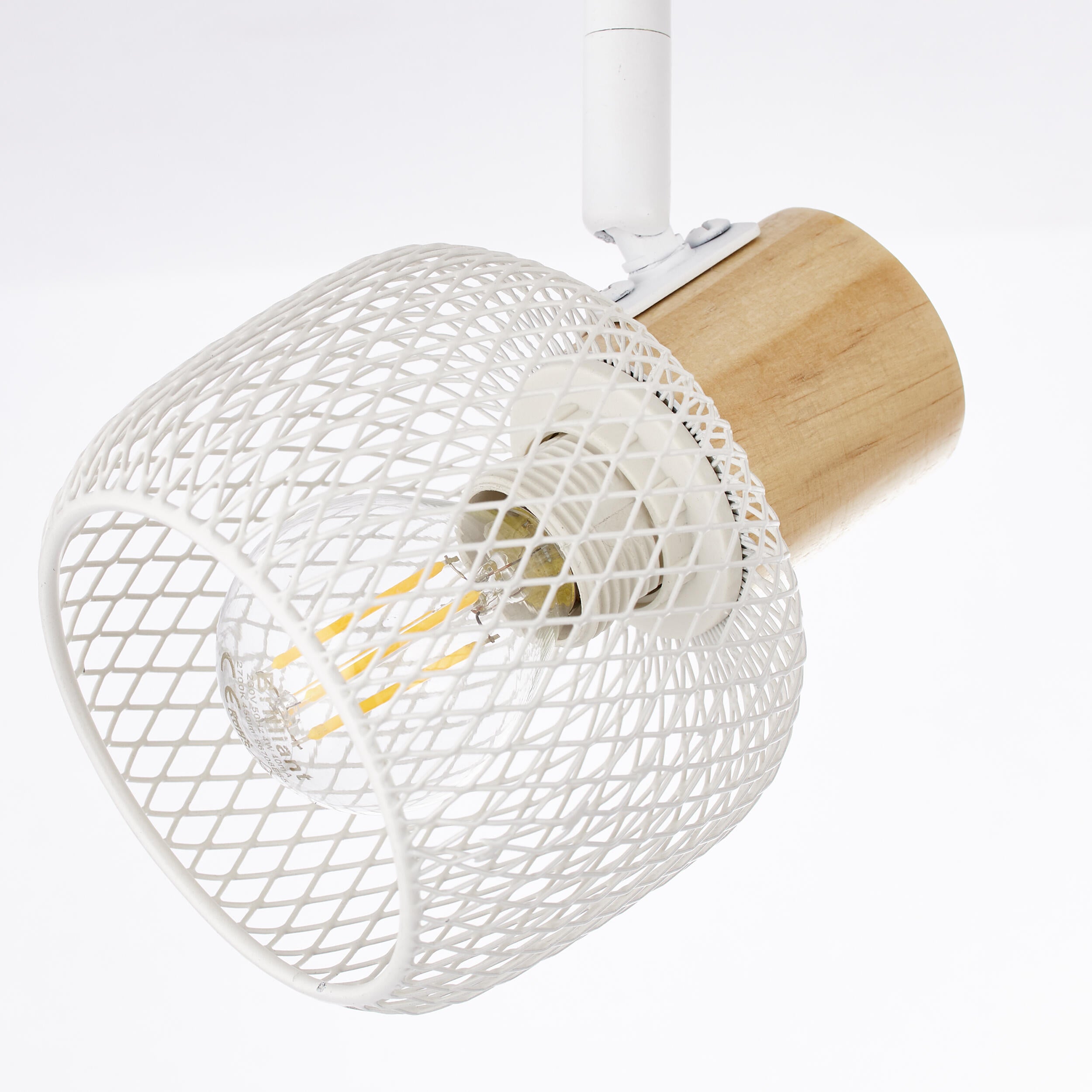 Rampe 2 spots, nature, acier e14, blanc max 25 W, BRILLIANT Giada - 6
