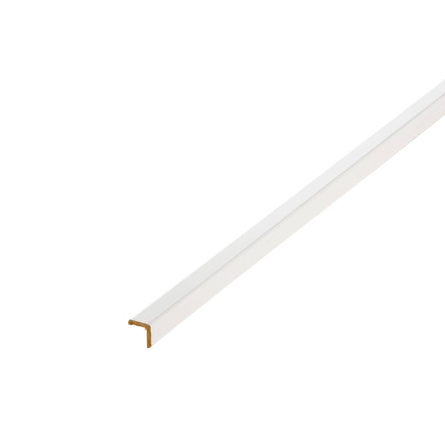 Baguette d'angle médium (MDF) blanc, 20 x 20 mm, L.2.4 m