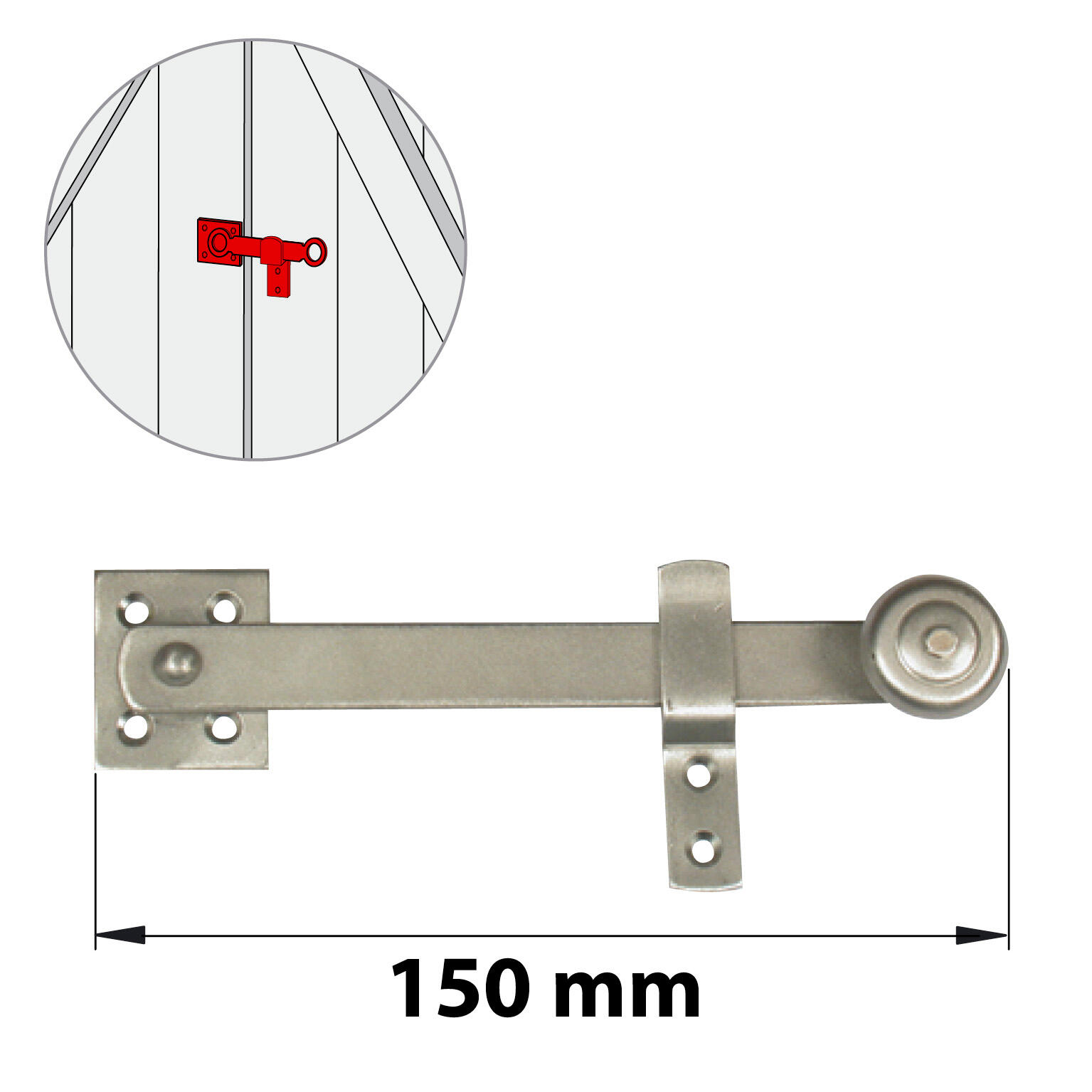 Fléau de volet en inox 316, H.70 x L.165 x P.30 mm AFBAT - 3