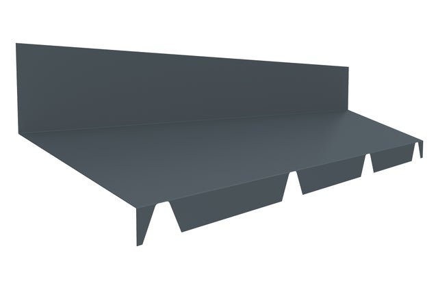 Faitière contre mur pour plaque nervurée gris, L.2.1 m