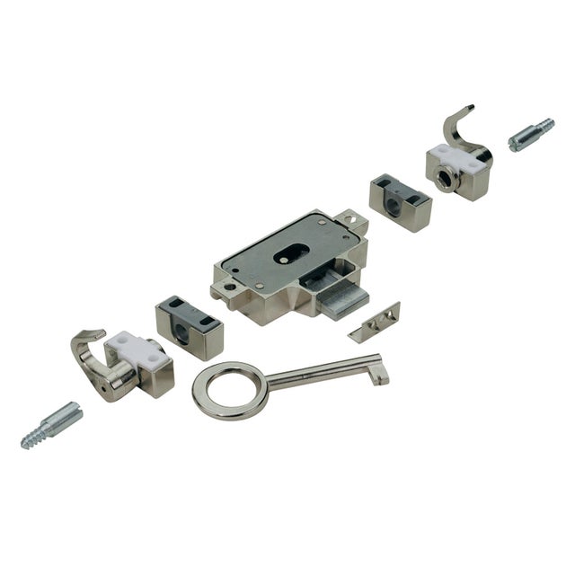 Serrure de meuble acier à espagnolette HETTICH, axe 25 mm