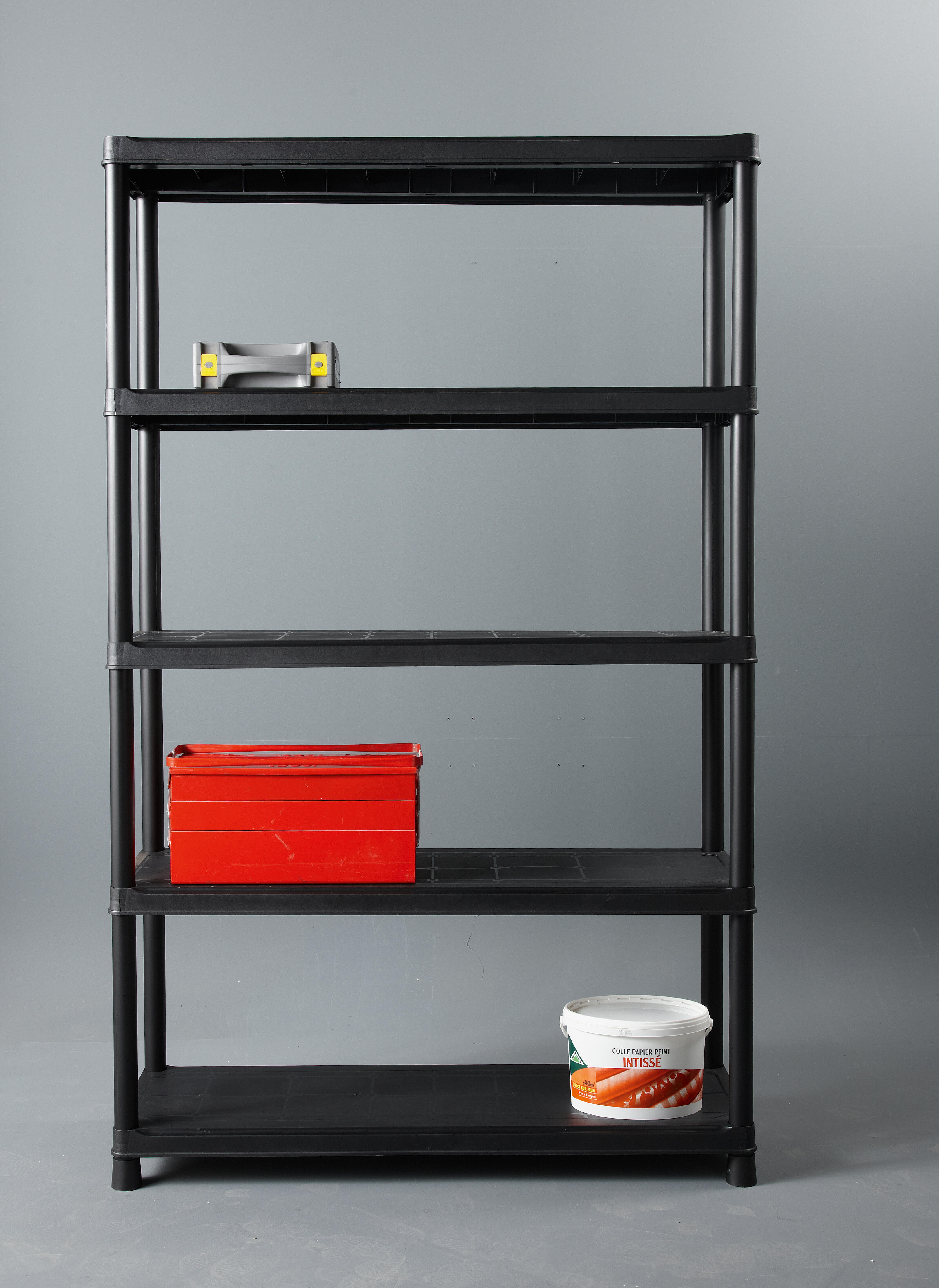 Etagère résine KIS, 5 tablettes, noir l.120 x H.187 x P.40 cm - 2