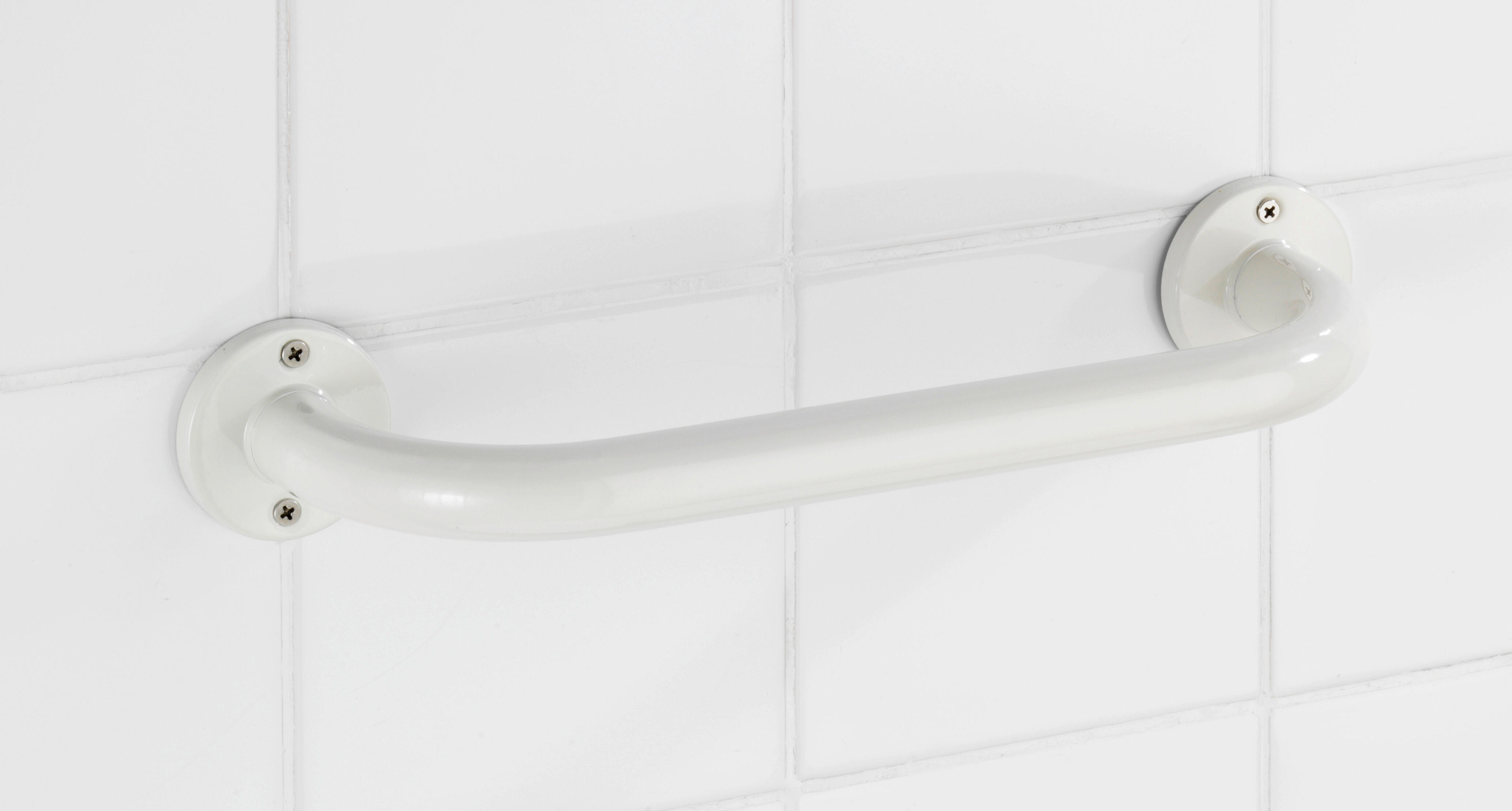 Barre d'appui à fixer, inox, L.36 cm, blanc - 2