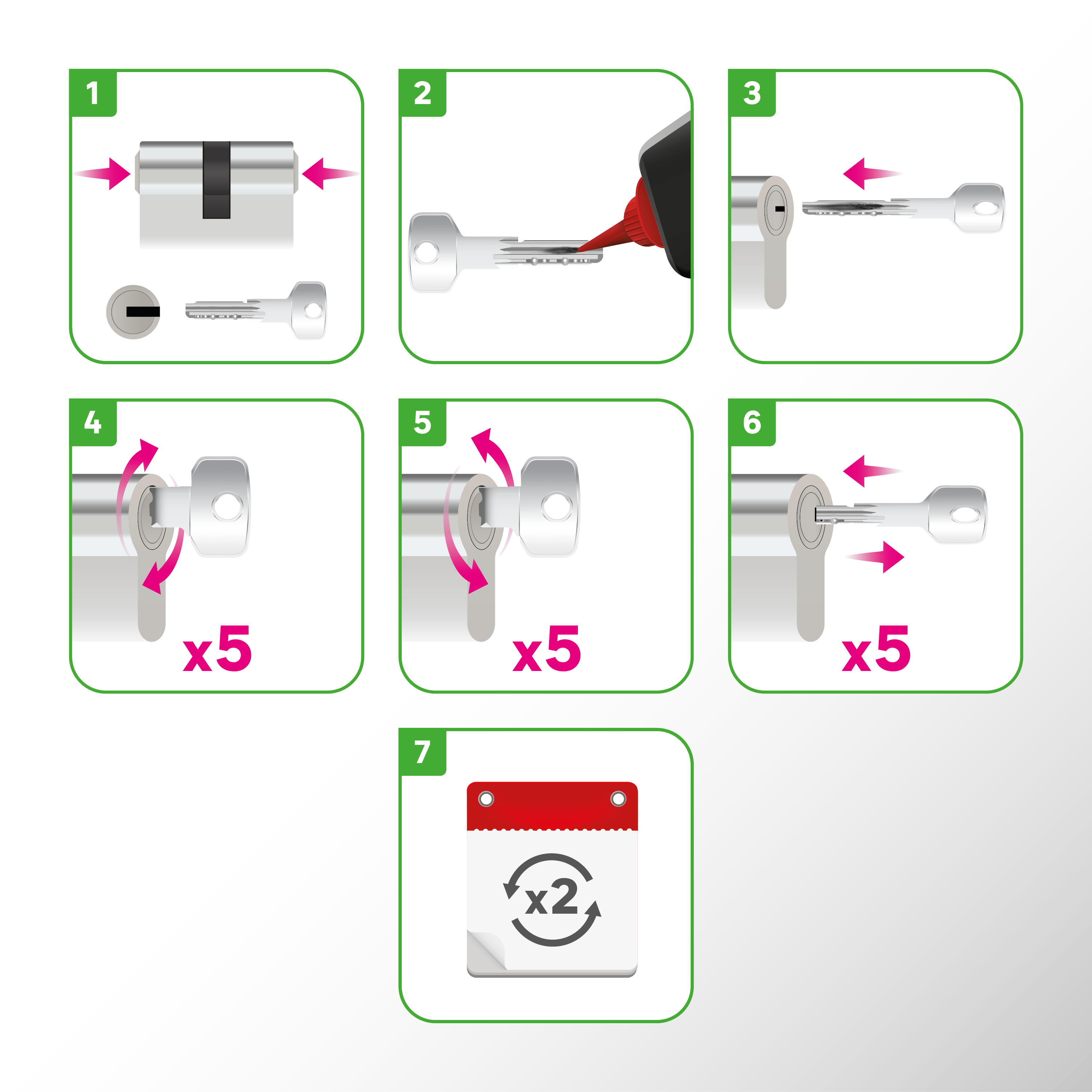 2 cylindres de serrure STANDERS Lock+ débrayable L.30 + 30mm 6 clés - 7
