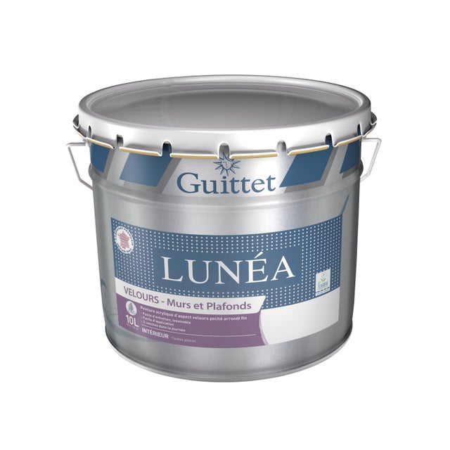 Peinture mur blanc velours GUITTET Lunea 10L