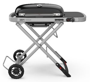 Weber Q 1100N barbecue a gas, 42 x 31 cm superficie di cottura, barbecue portatile, 1 bruciatore, griglia in ghisa smaltata a due pezzi, coperchio e corpo in alluminio pressofuso - Nero