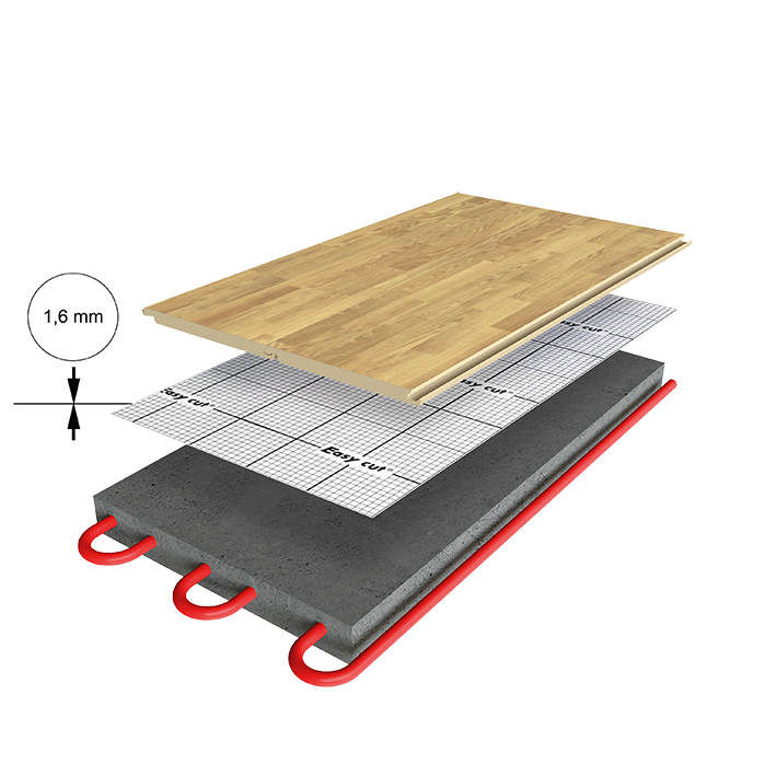 Sous-couche sol stratifié/parquet flottant, Silence radiant Ep.1.6mm AXTON 18m² - 2