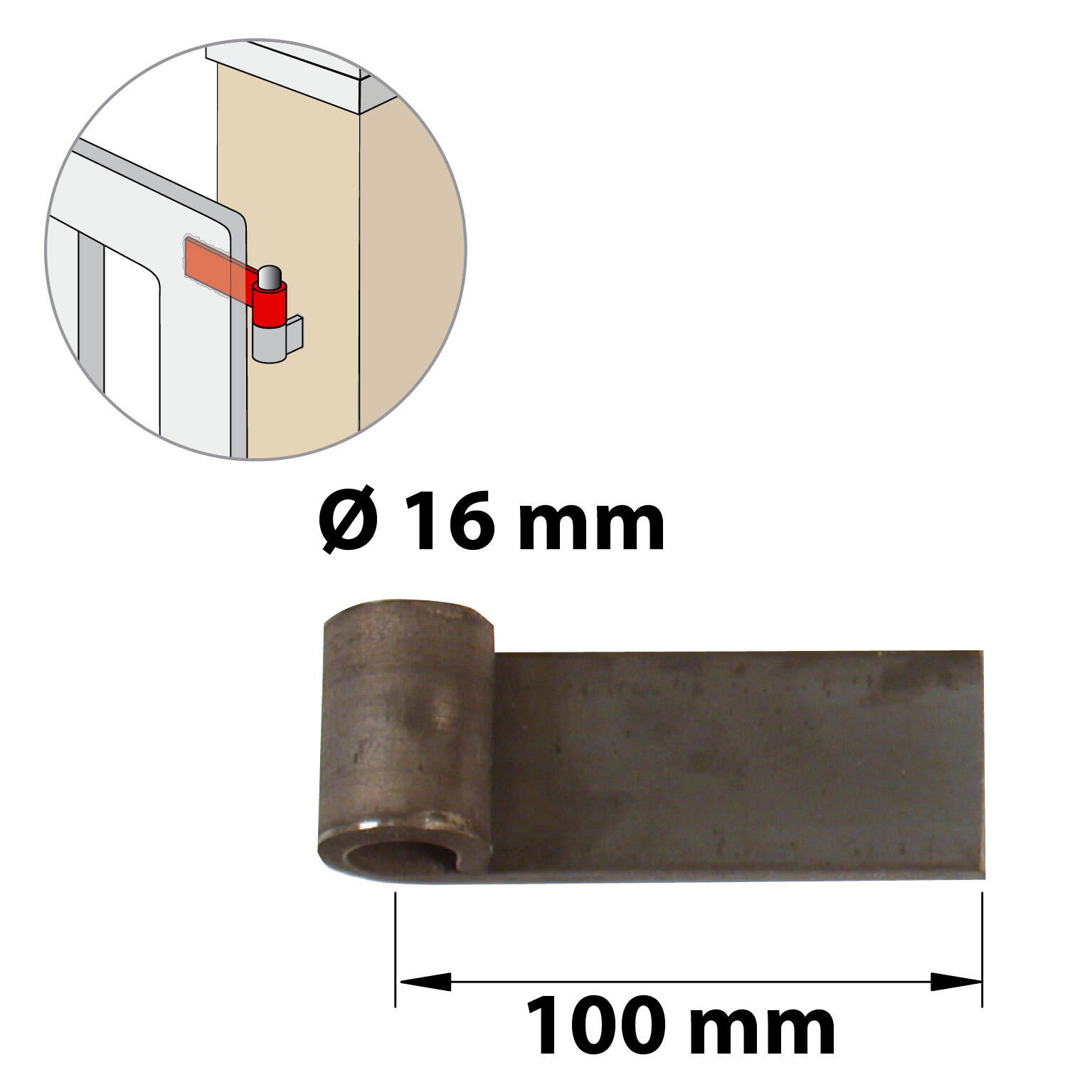 Noeud à souder acier brut, H.40 x L.100 x P.30 mm AFBAT - 2