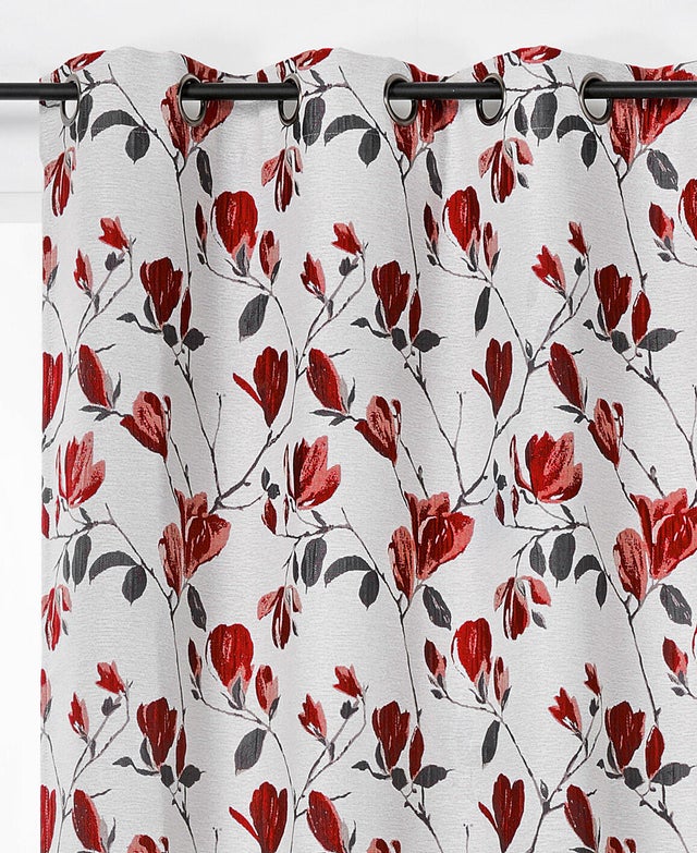 Rideau tamisant, Magnolia, rouge H.250 x l.135 cm