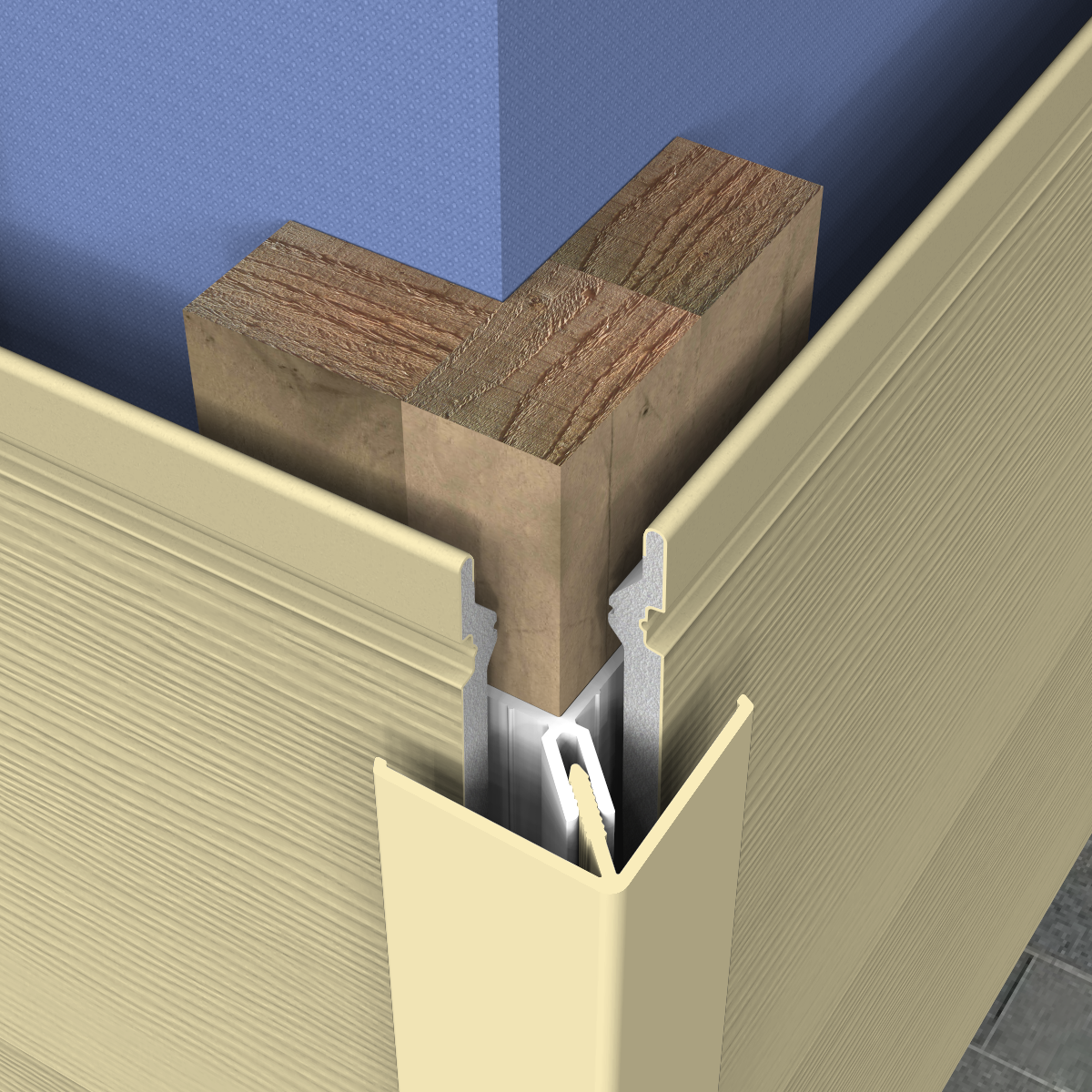Coin extérieur pvc 45x45 FREEFOAM Faza/solid pierre, dune, proche dural 1015 3 m - 5