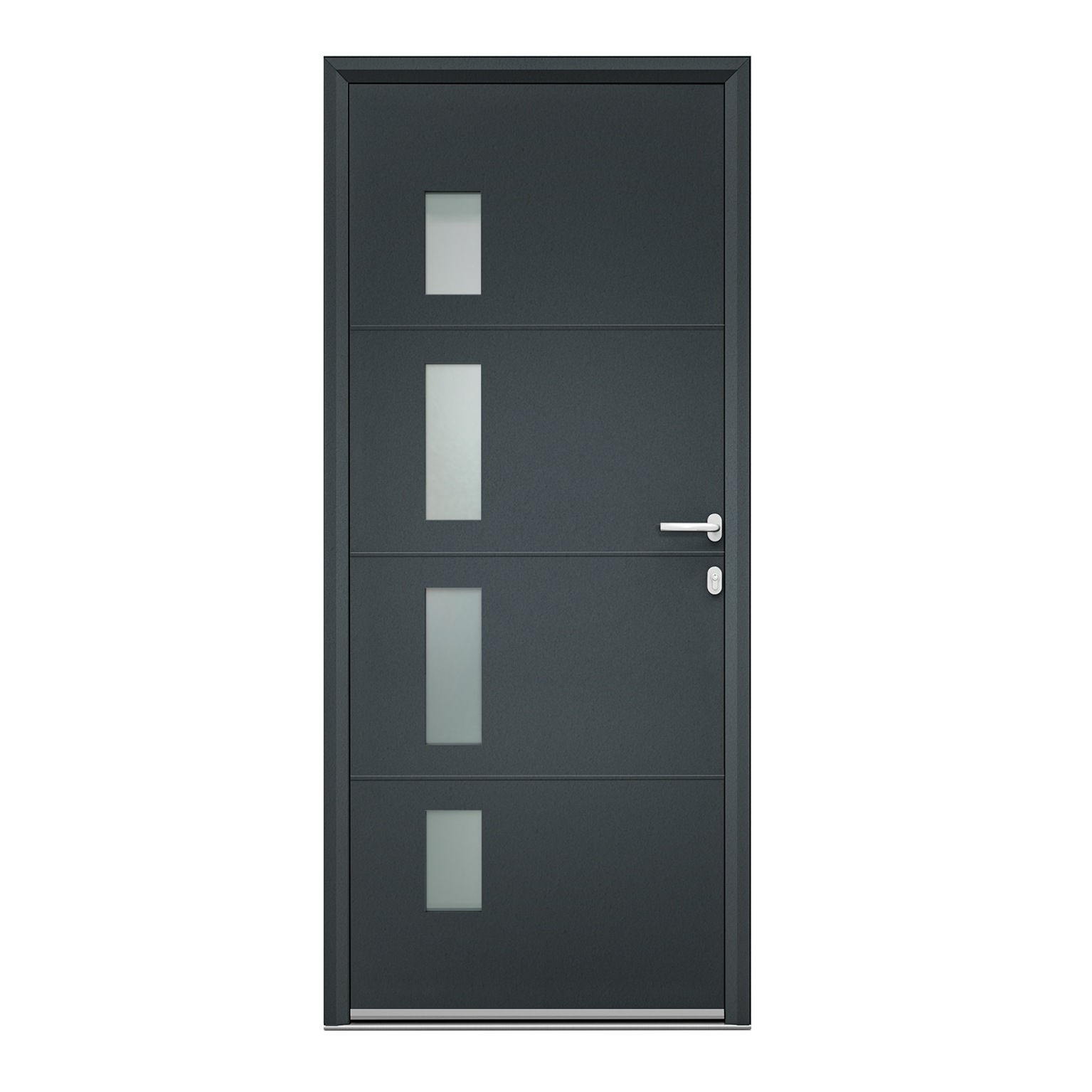 Porte d'entrée Alu Austin 2 Essentiel H.215 x l.90 cm gris anthr., p. gauche - 3