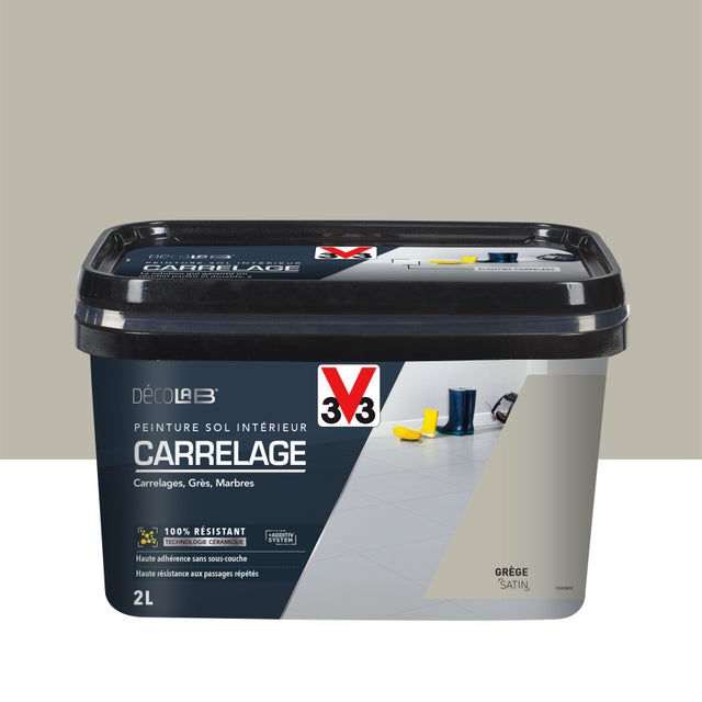 Peinture sol, carrelage Décolab® V33, gris étain satiné, 2 l