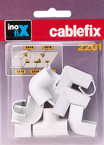 Lot de 10 accessoires pour cache-fil blanc pour moulure, H.1.1 x P.9 cm - 3