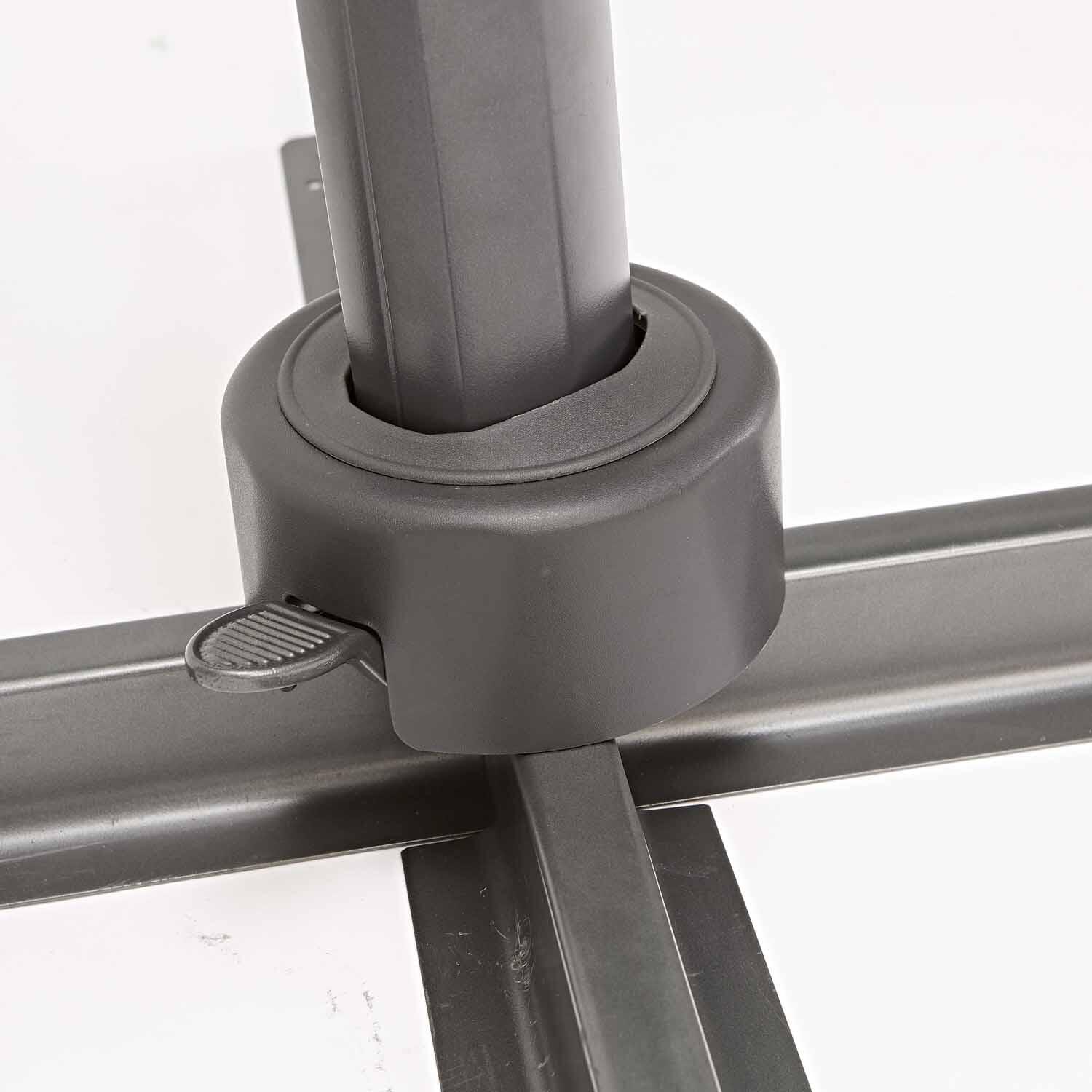 Ombrellone a palo laterale grigio Aura NATERIAL con telo quadrato tortora L 286 x P 286 x H 264 cm - 16