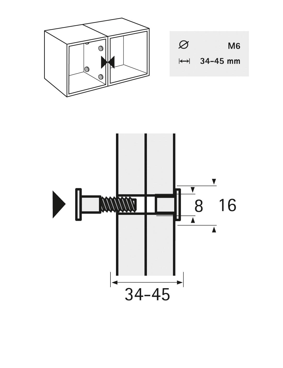 Lot de 10 vis d'assemblage plastique brut HETTICH, l.45 mm - 2