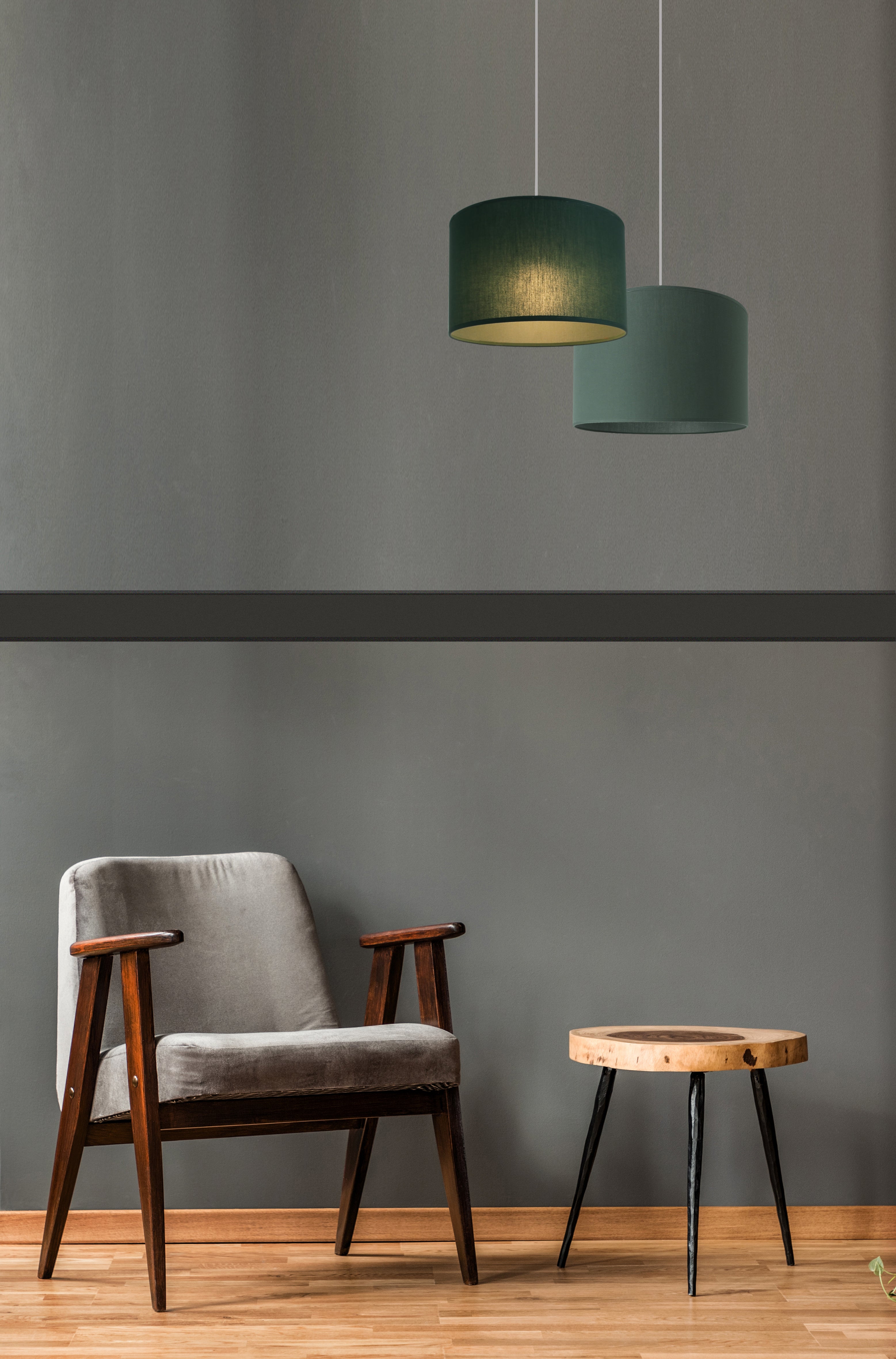 Suspension Natt polyester, vert, Diam.29 cm, E27 - 2