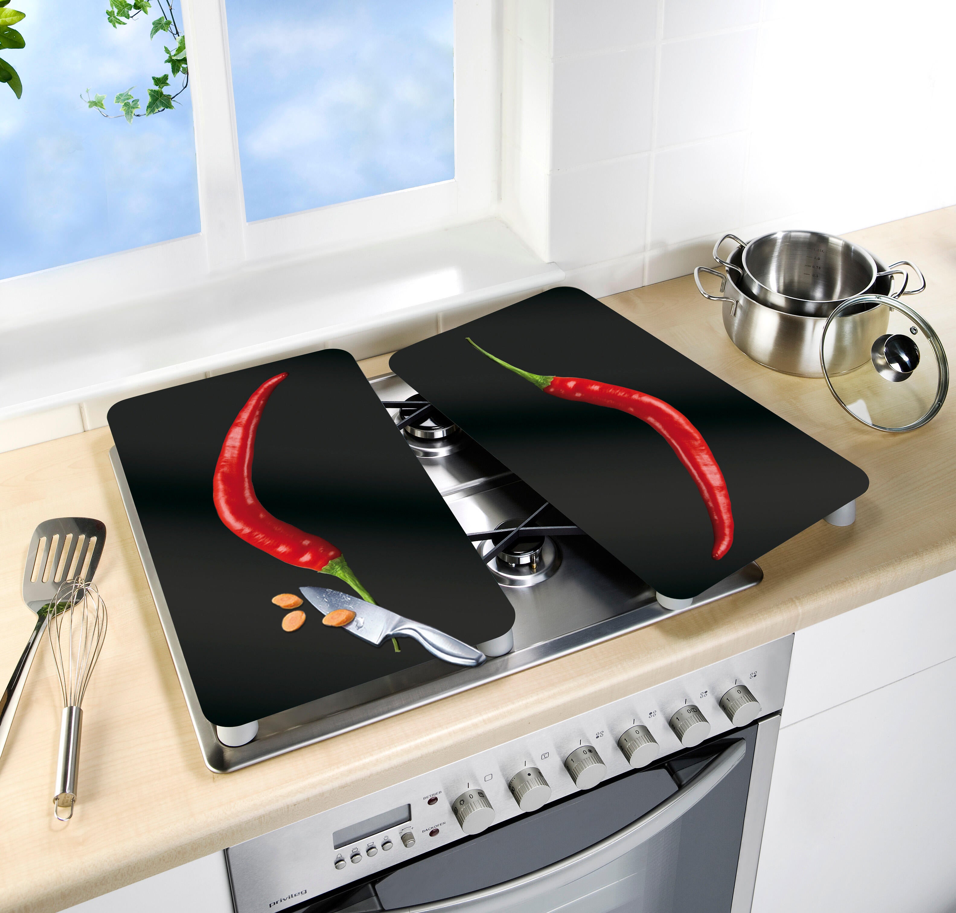 Lot de 2 plaques de protection en verre Piment - 3