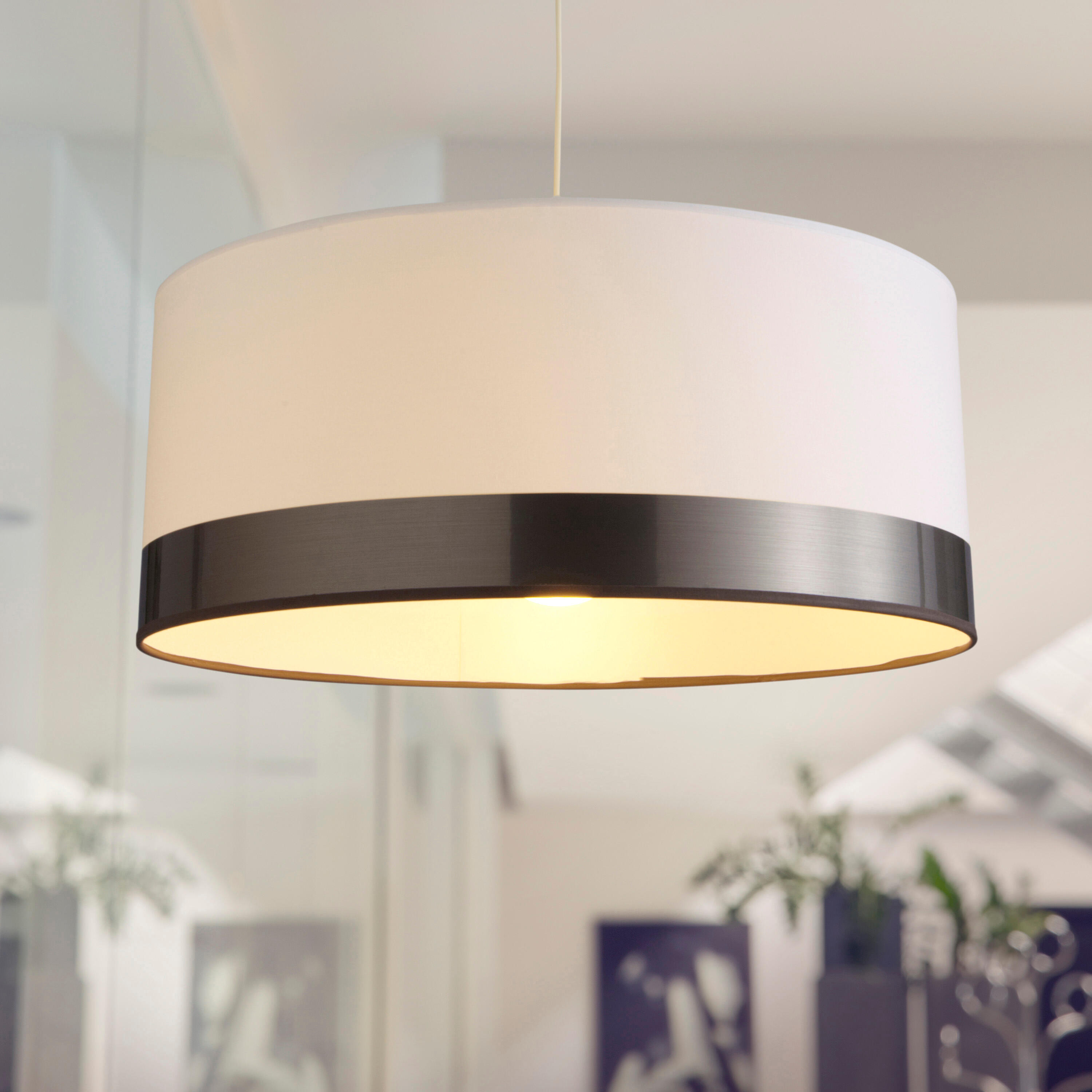 Suspension Silver, polyester, blanc, Diam.48 cm, E27 - 2