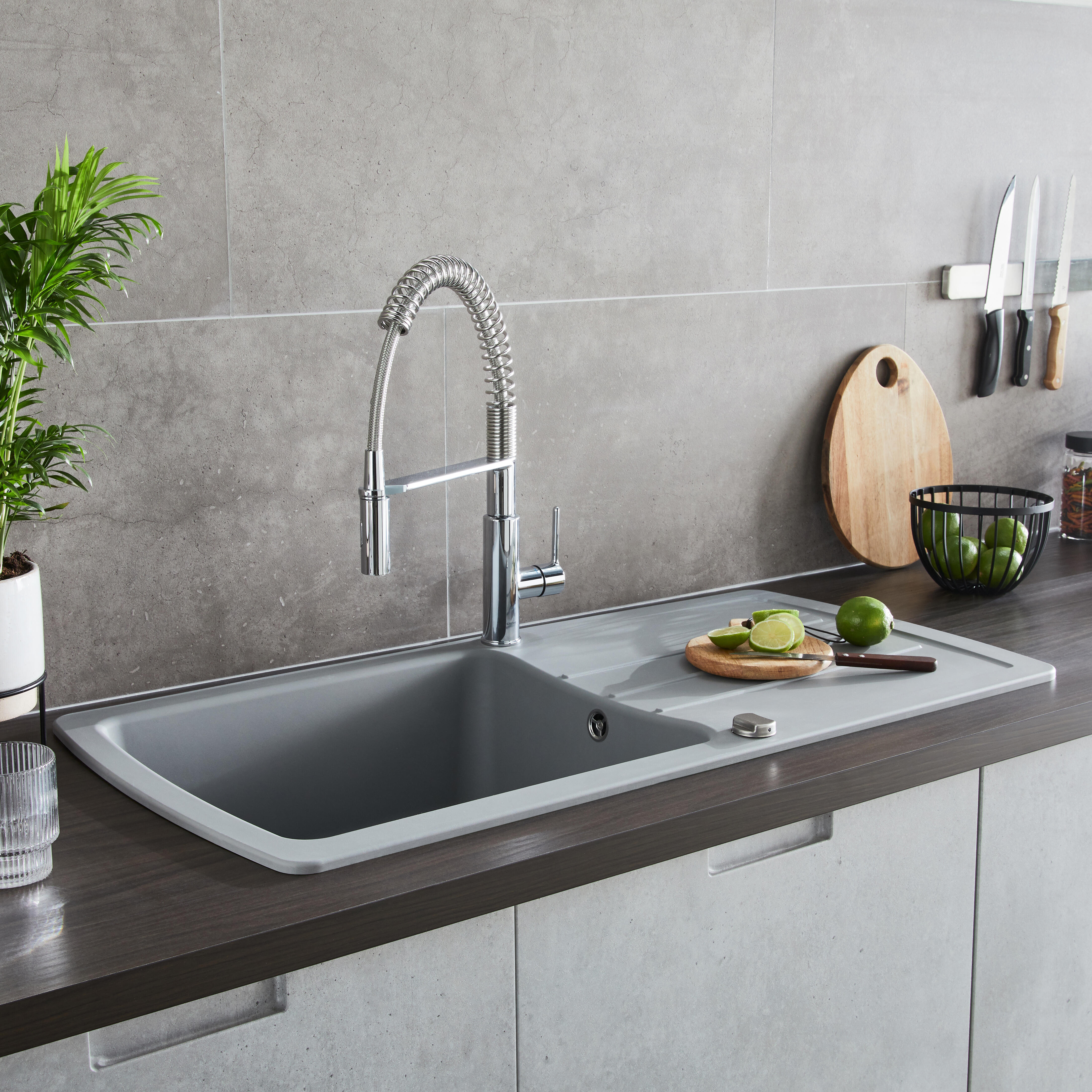 Mitigeur de cuisine avec douchette chrome, GROHE, Get Clova Chef - QuickFix - 4