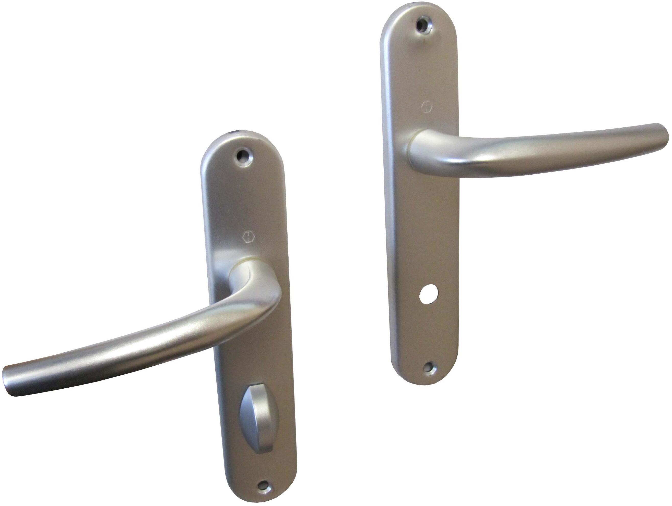2 poignées sur plaque à condamnation San diego alu argent mat, entraxe 165 mm - 2