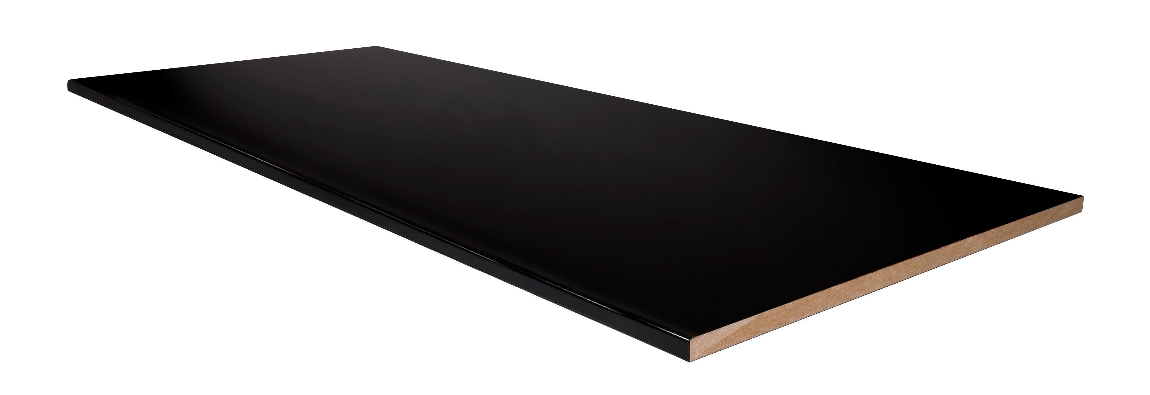 Tablette mélaminé glossy noir, L.250 x l.60 cm x Ep.18 mm - 2