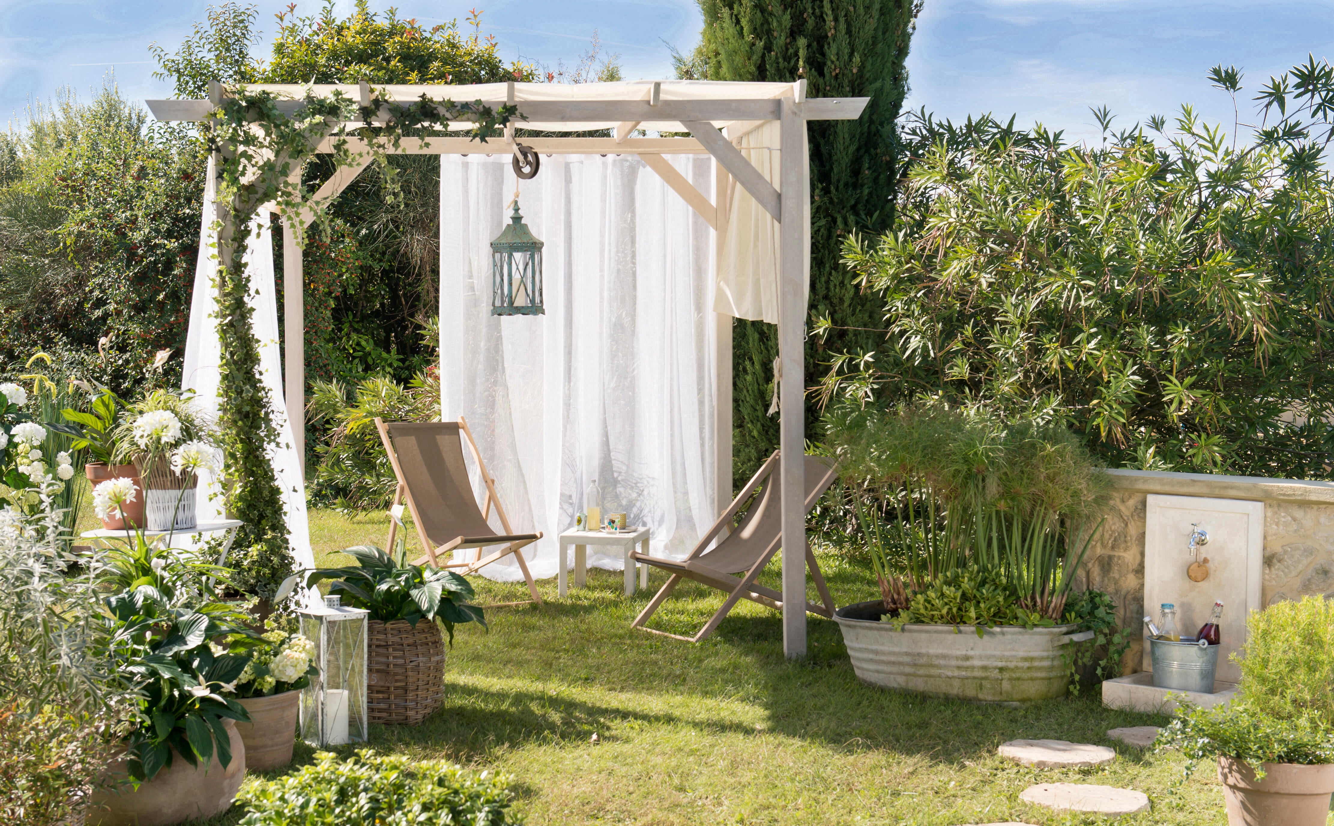 Voilage tamisant, Aspect lin lin, blanc H.260 x l.145 cm - 4