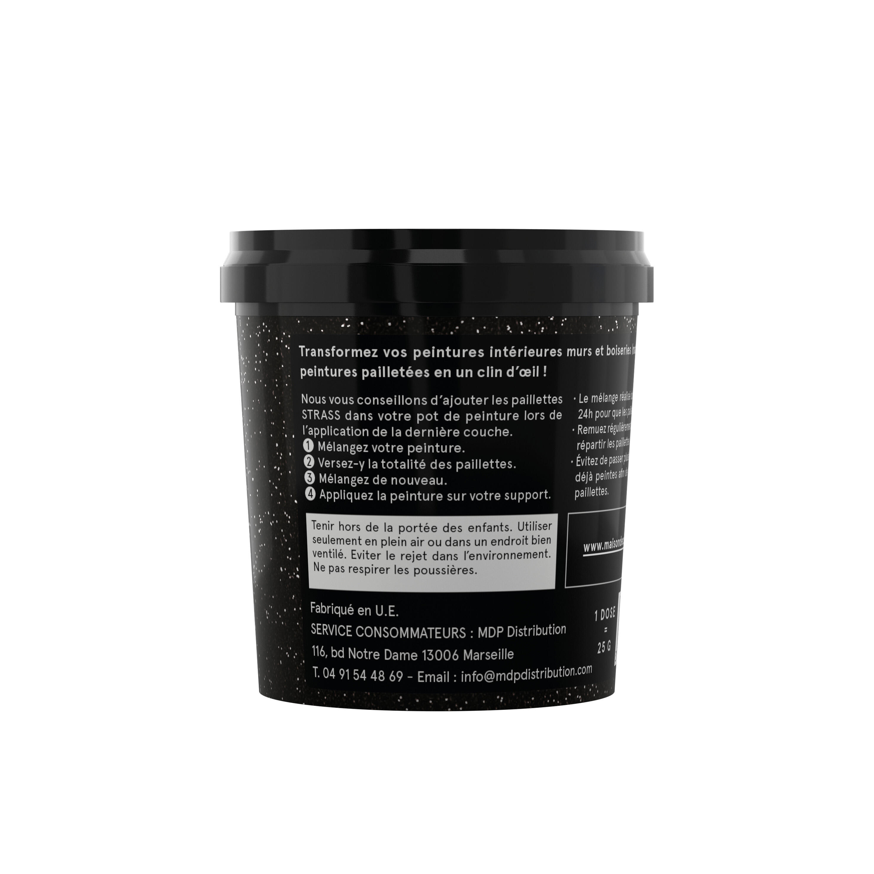 Additif pour peinture Strass paillettes MAISON DECO, argent 25 Gramme - 4