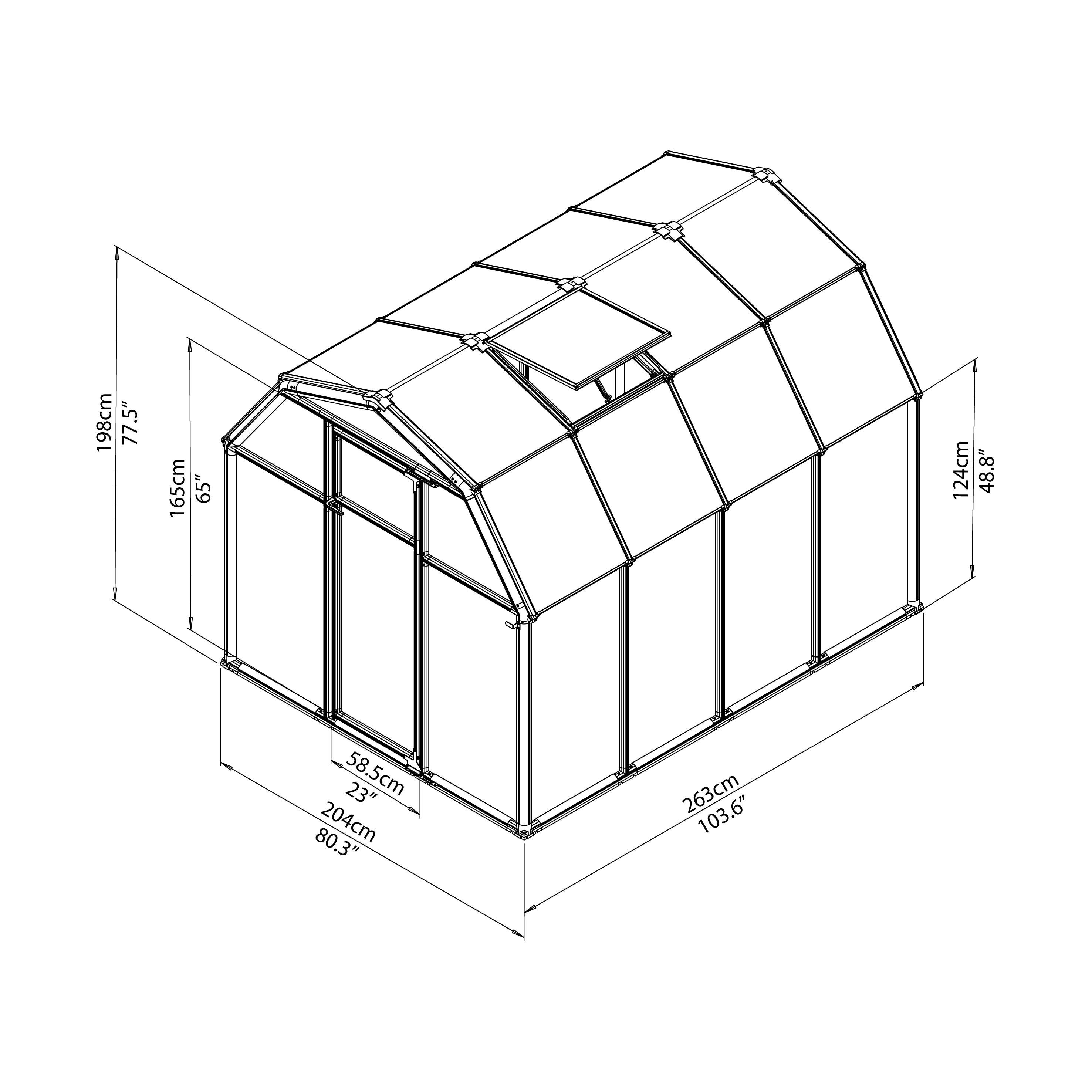 Serre fixe en polycarbonate double parois Ecogrow, 5.4 m² CANOPIA BY PALRAM - 4
