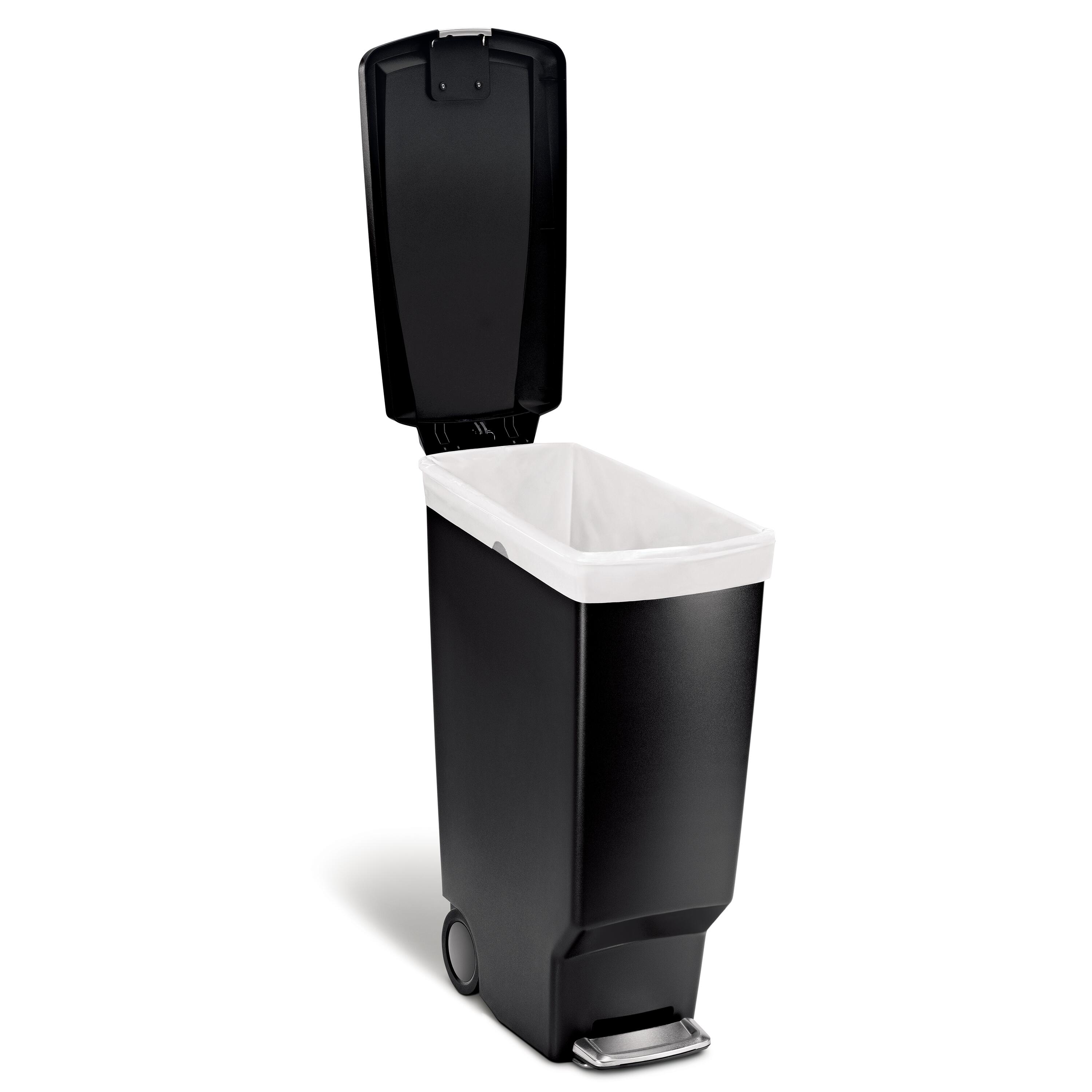 Poubelle de cuisine 40L à pédale SIMPLEHUMAN Slim noir - 2