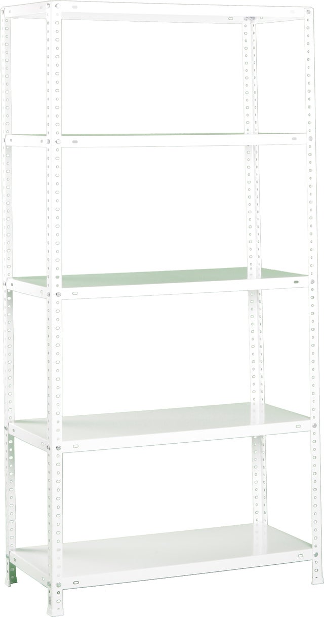Estante metálica branca 5 prateleiras 100x30x200 cm 100 kg Simonrack