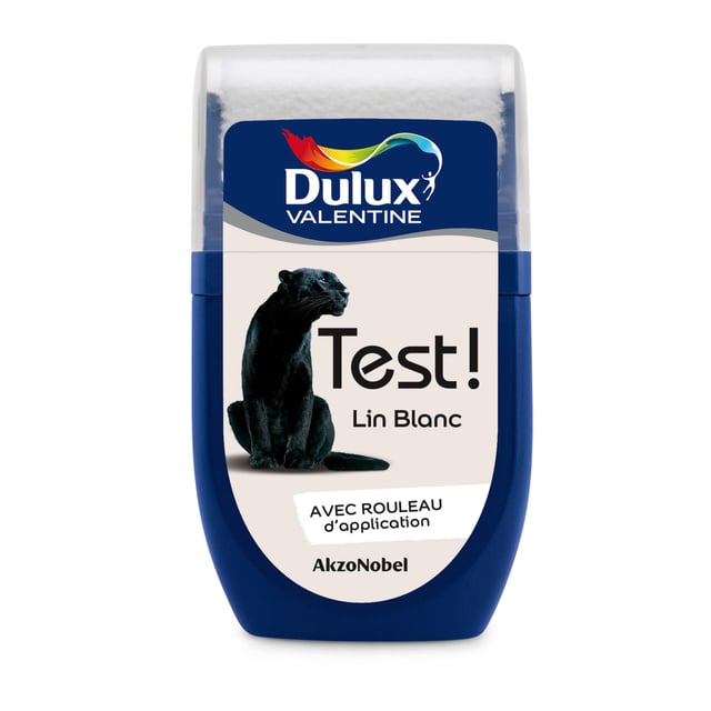 Peinture mur, boiserie lin blanc mat DULUX VALENTINE Crème de couleur 0.03L