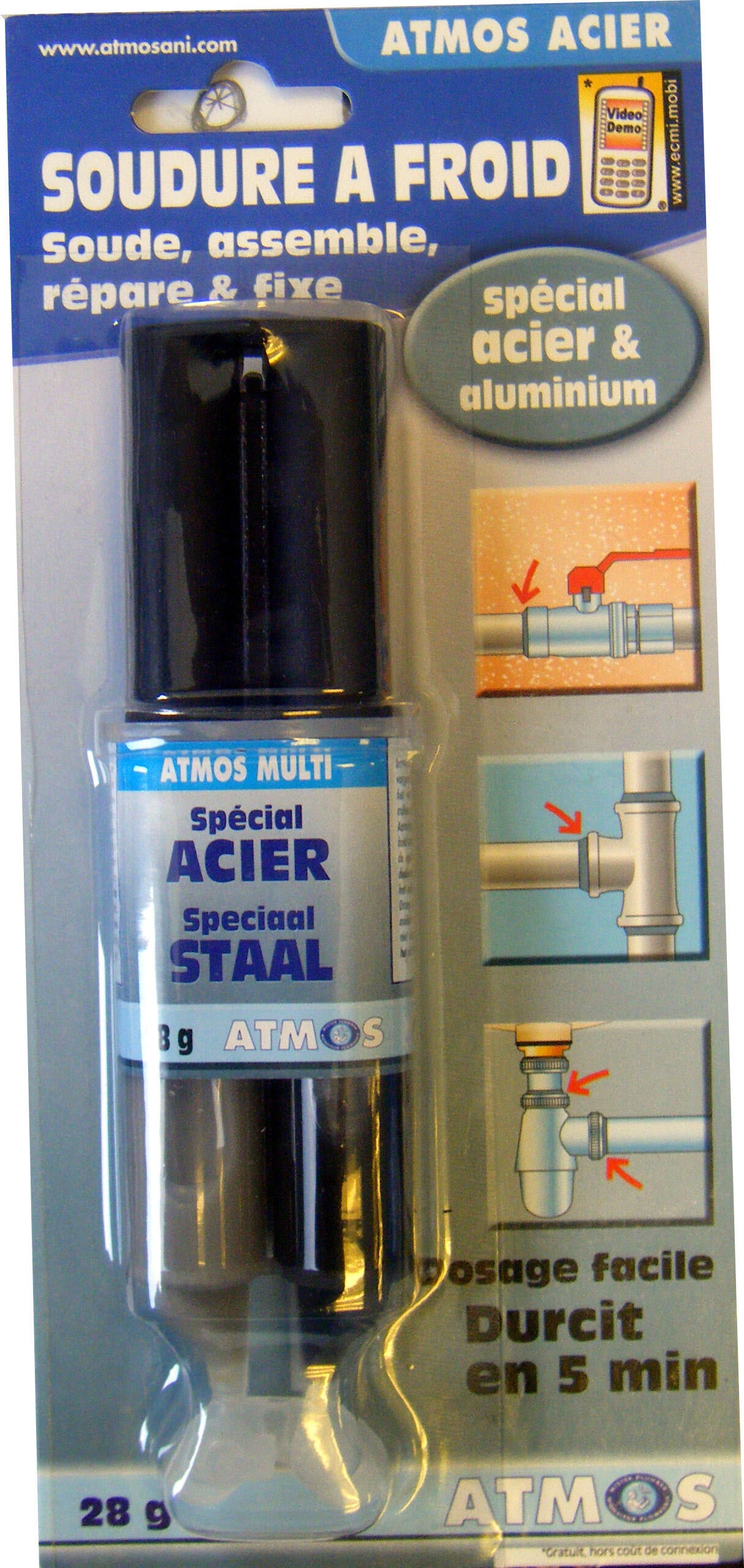 Soudure à froid, spécial acier, 200 g, ATMOS - 4