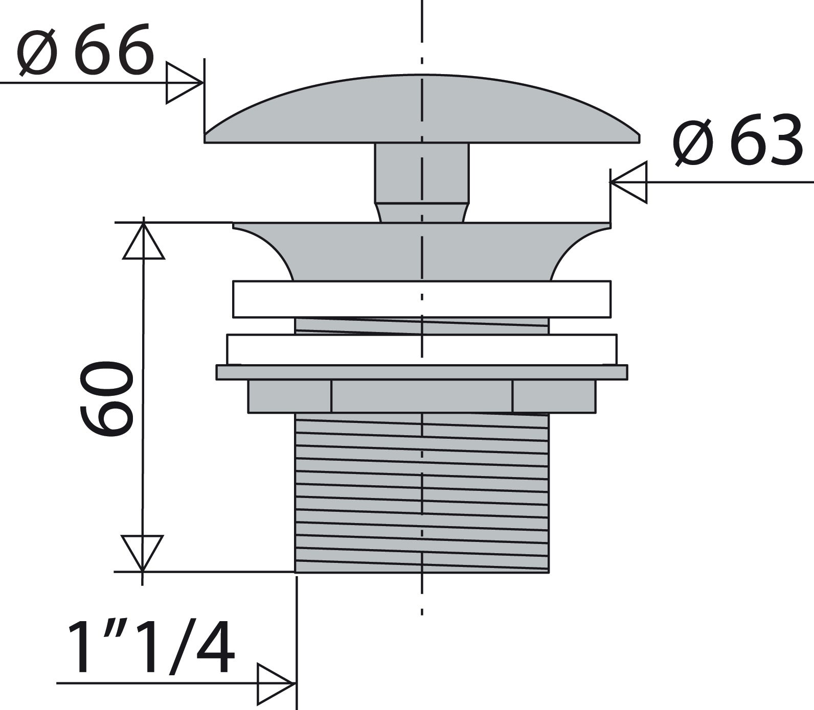 Bonde, chrome, Diam.32 mm, VALENTIN - 2
