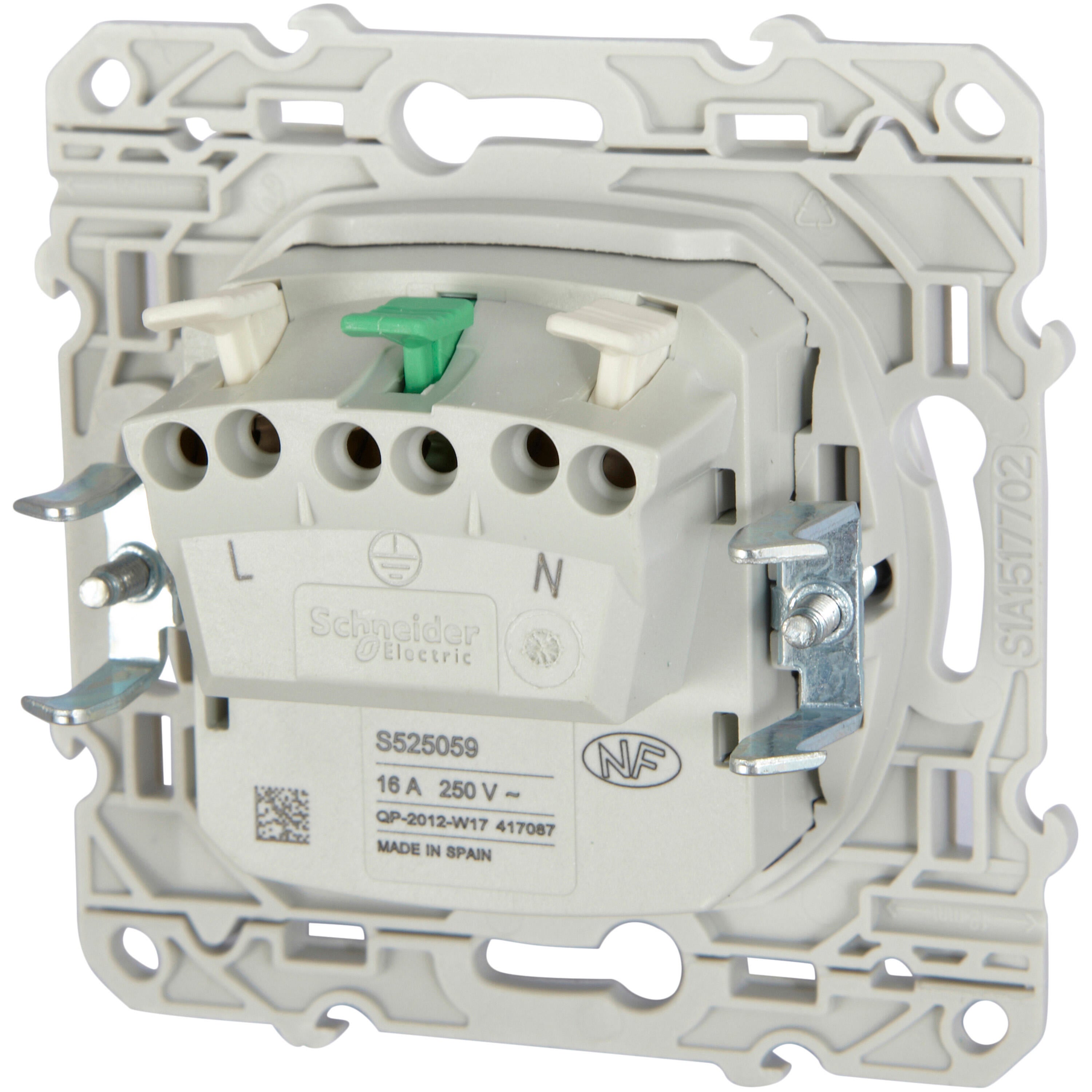 Prise avec terre à assembler Odace, SCHNEIDER ELECTRIC, blanc - 2