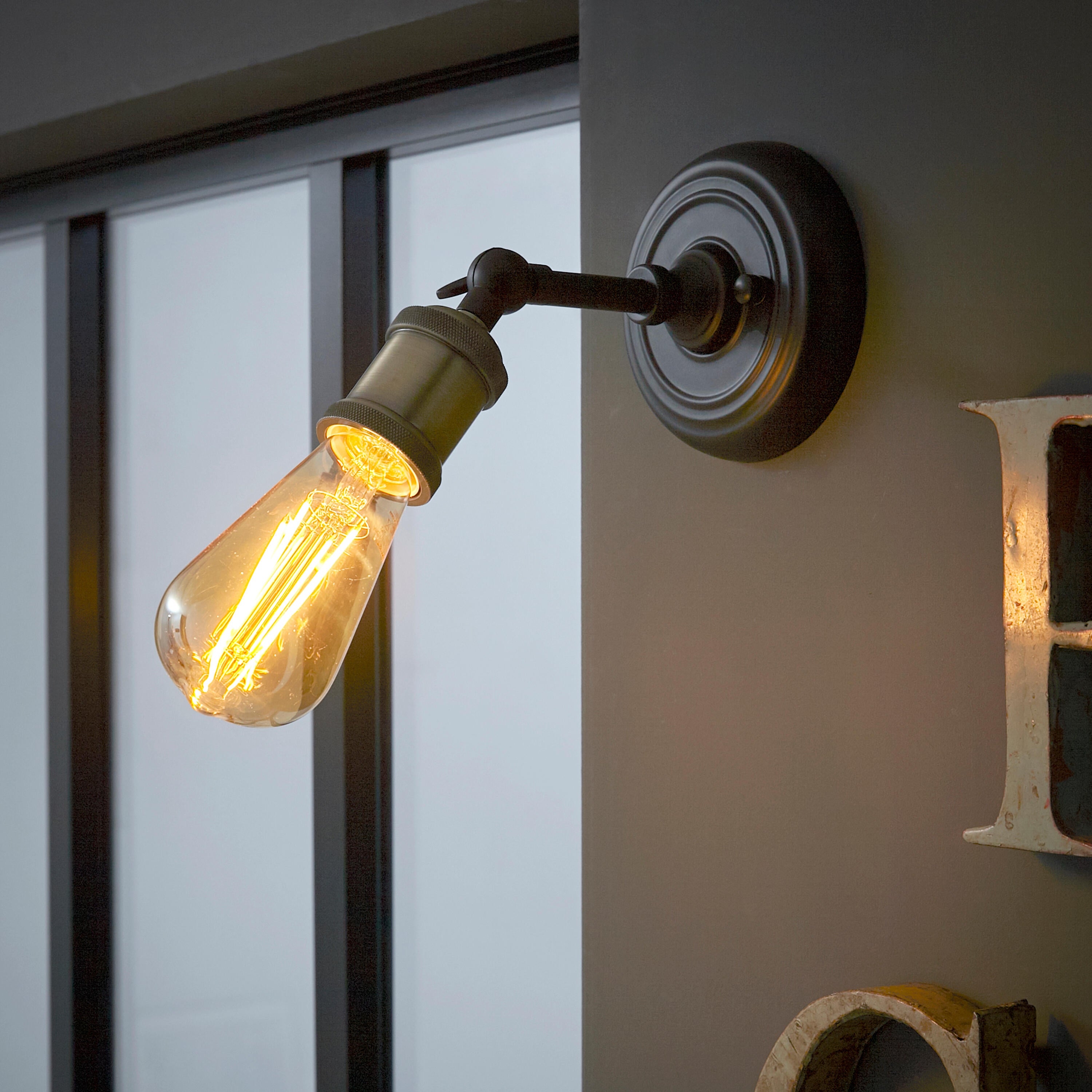 Applique E27, acier / produit sans abat-jour, noir, Braccio, INSPIRE - 2